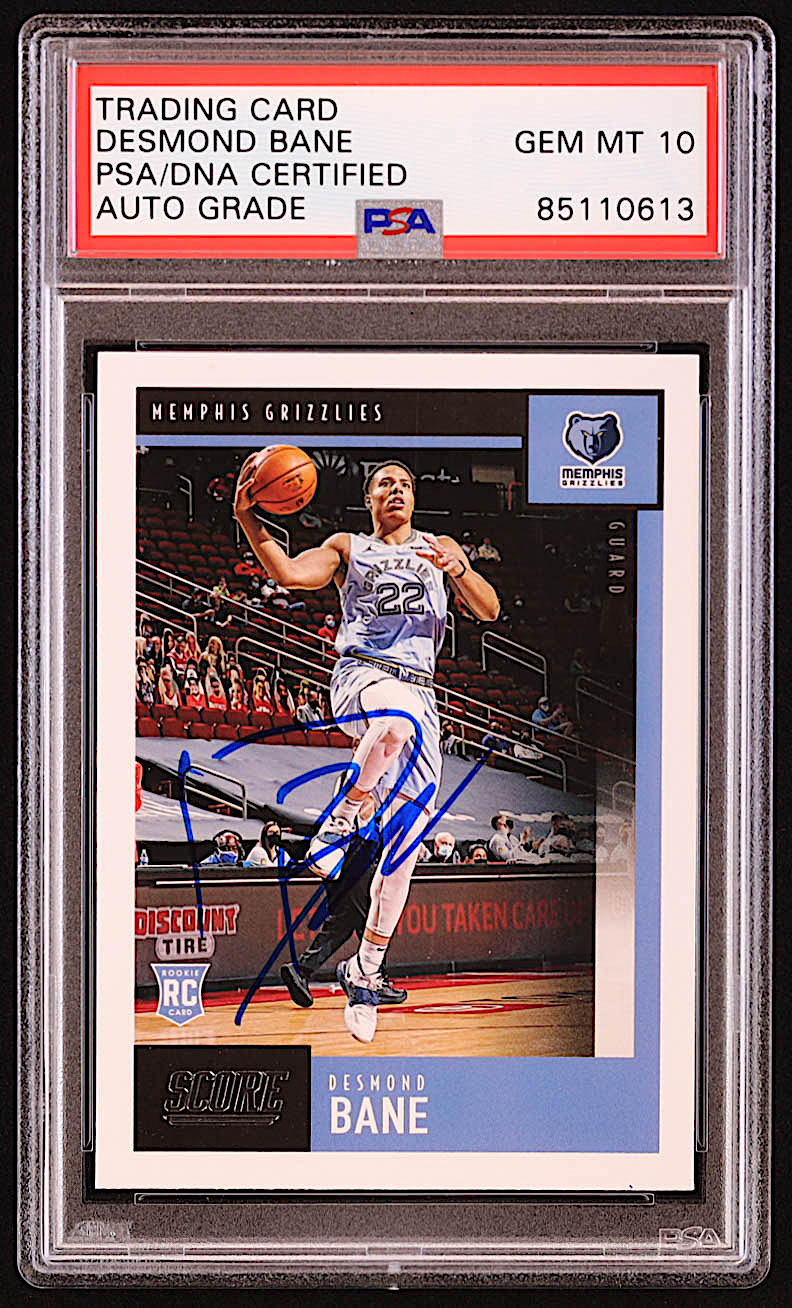 Desmond Bane Signed 2020-21 Panini Chronicles #615 RC / Score (PSA | Auto Grade 10) at PristineAuction.com Desmond Bane Signed 2020-21 Panini Chronicles #615 RC / Score (PSA | Auto Grade 10) at PristineAuction.com