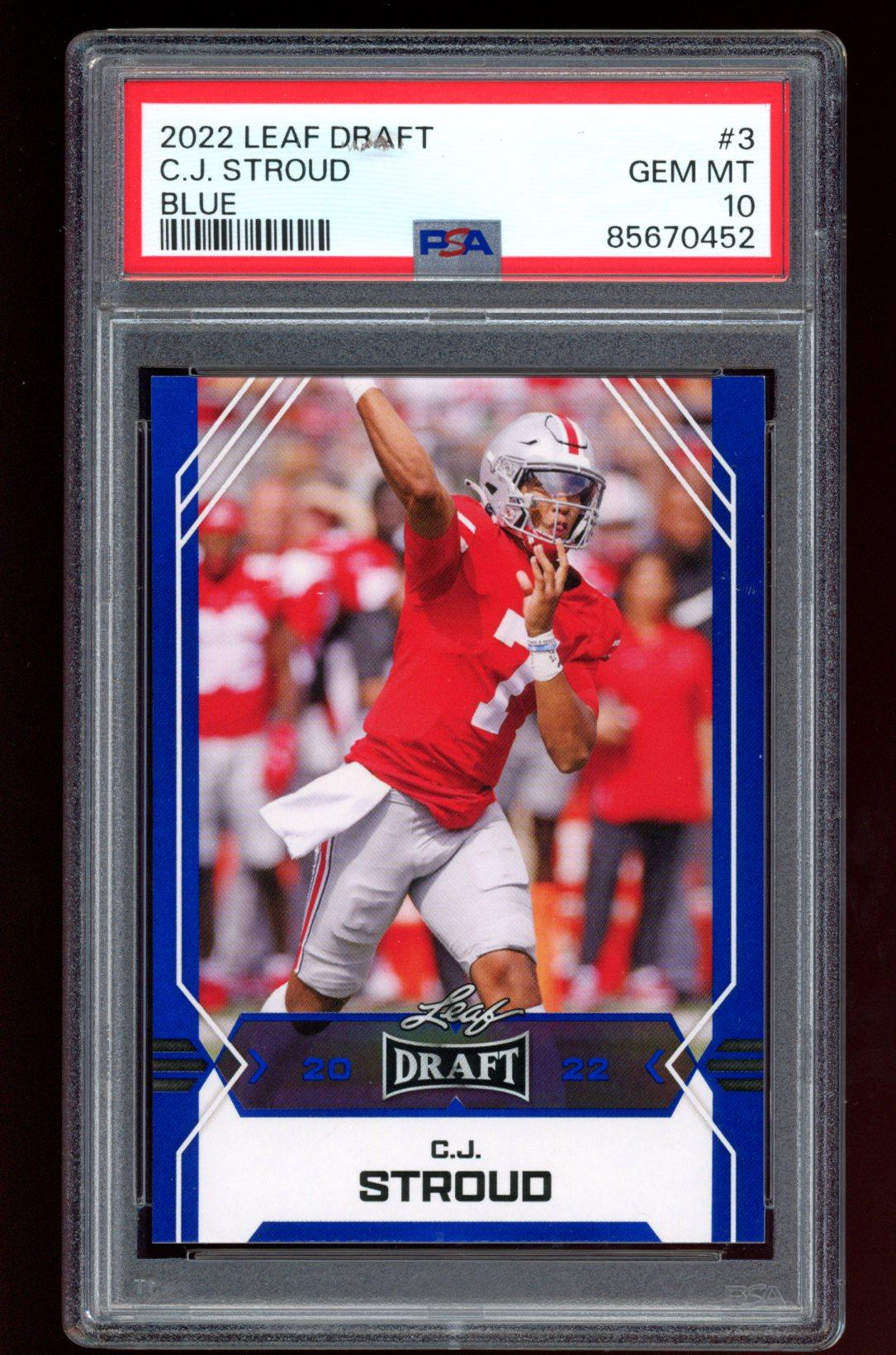 CJ Stroud 2022 Leaf Draft Retail Blue #3 (PSA 10) at PristineAuction.com CJ Stroud 2022 Leaf Draft Retail Blue #3 (PSA 10) at PristineAuction.com