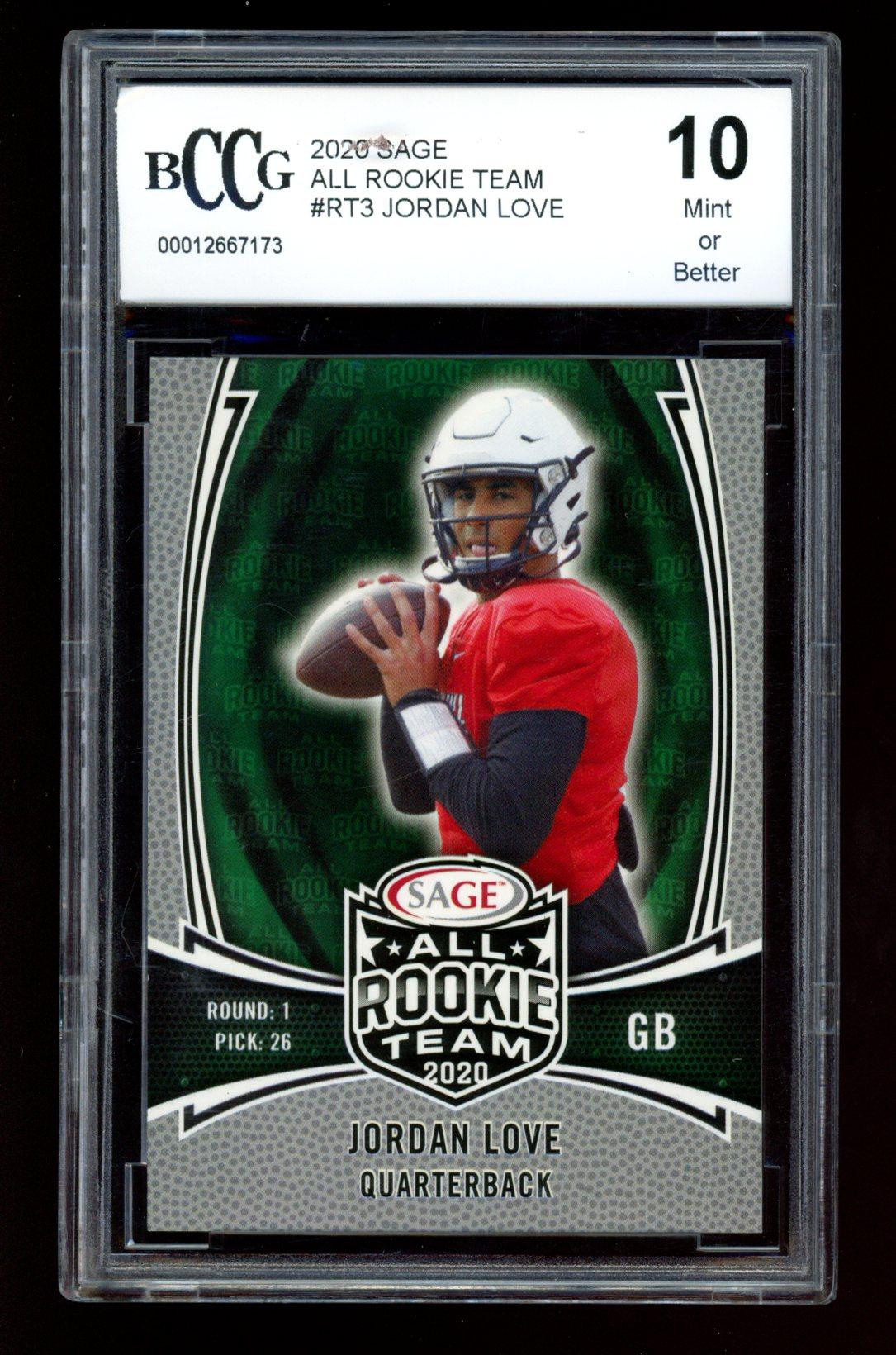 Jordan Love 2020 SAGE All Rookie Team #RT3 (BCCG 10) at PristineAuction.com Jordan Love 2020 SAGE All Rookie Team #RT3 (BCCG 10) at PristineAuction.com