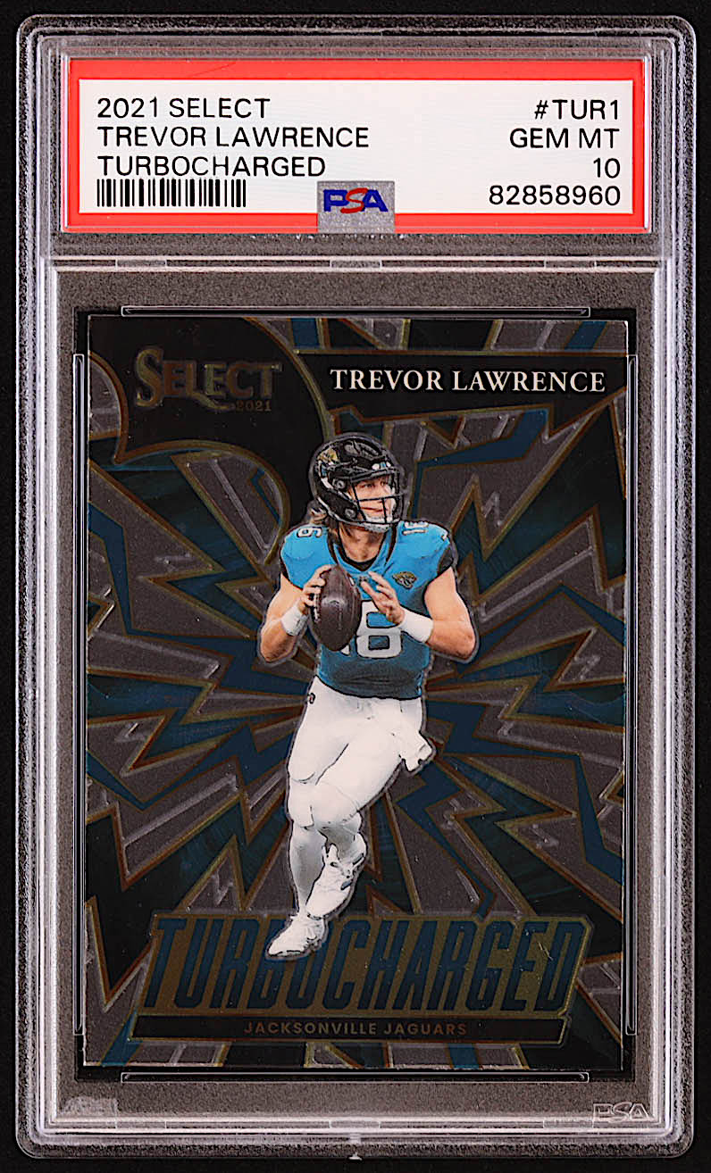 Trevor Lawrence 2021 Select Turbocharged #1 RC (PSA 10) at PristineAuction.com Trevor Lawrence 2021 Select Turbocharged #1 RC (PSA 10) at PristineAuction.com
