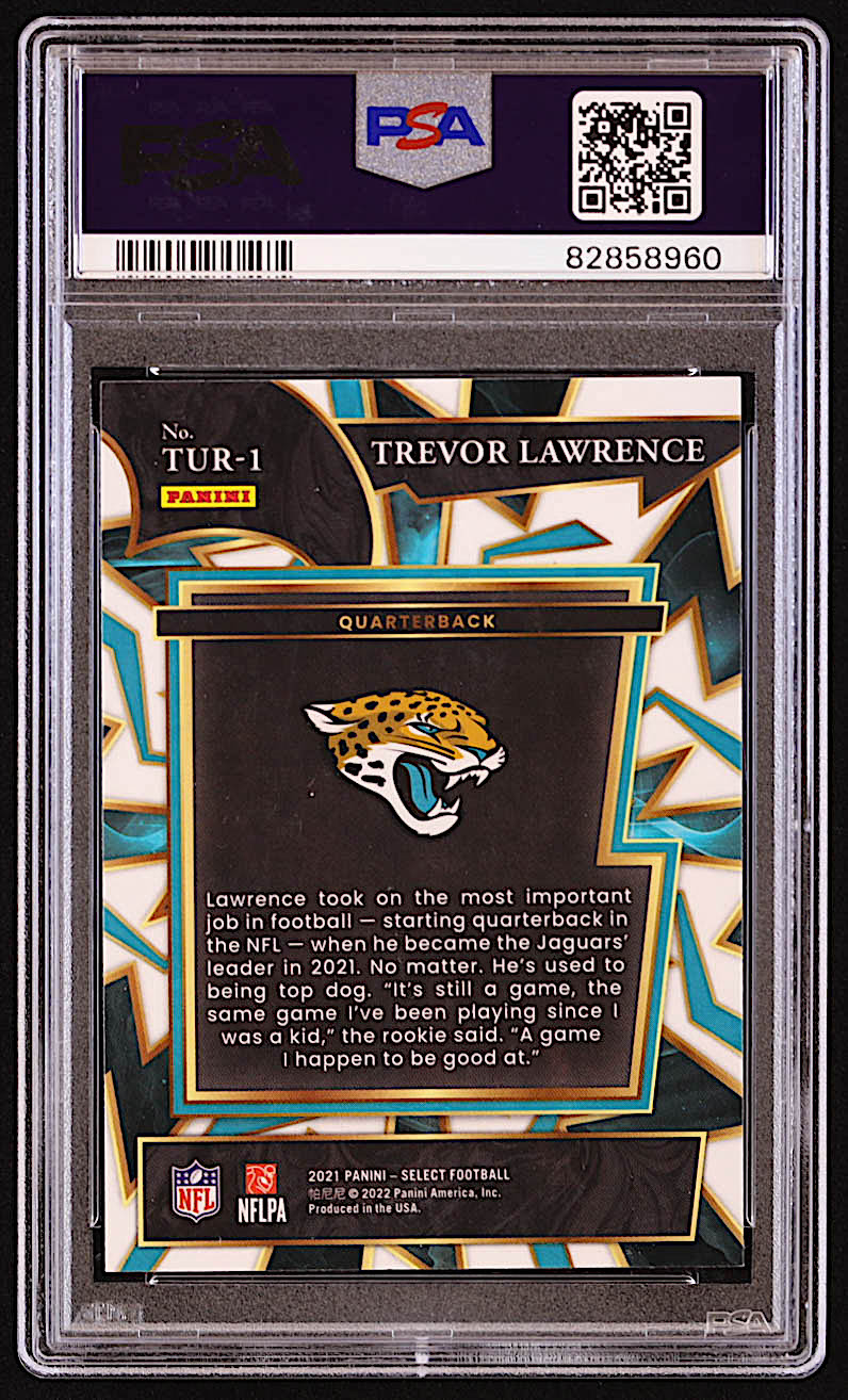 Trevor Lawrence 2021 Select Turbocharged #1 RC (PSA 10) at PristineAuction.com Trevor Lawrence 2021 Select Turbocharged #1 RC (PSA 10) at PristineAuction.com