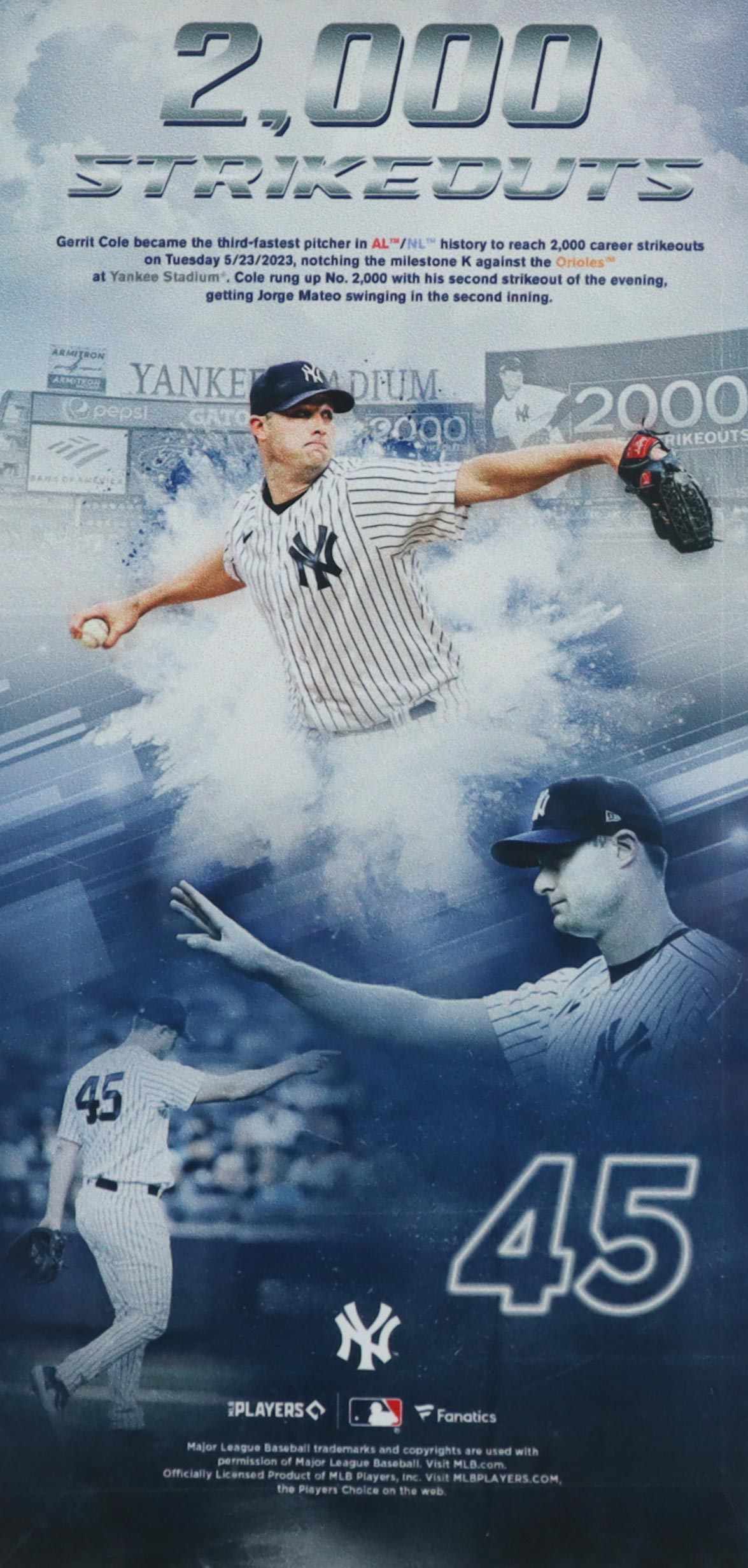 Gerrit Cole Signed OML Baseball with Commemorative 2,000th Strike Out Display Case (MLB & Fanatics) at PristineAuction.com Gerrit Cole Signed OML Baseball with Commemorative 2,000th Strike Out Display Case (MLB & Fanatics) at PristineAuction.com