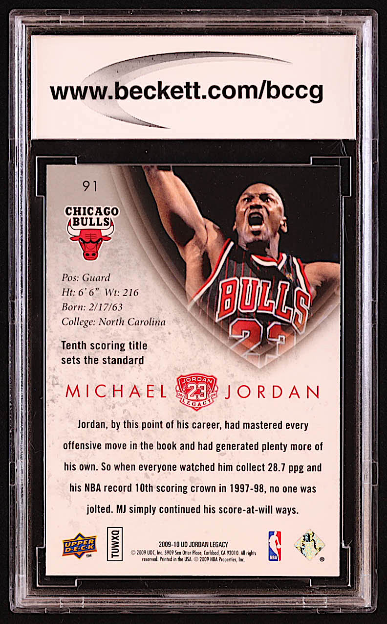 Michael Jordan 2009-10 Upper Deck Michael Jordan Legacy Collection Gold #91 (BCCG 10) at PristineAuction.com Michael Jordan 2009-10 Upper Deck Michael Jordan Legacy Collection Gold #91 (BCCG 10) at PristineAuction.com