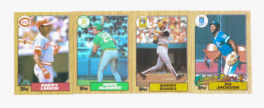 1987 Topps Baseball Complete Set of (792) Cards with Bo Jackson #170 RC, Barry Bonds #320 RC, Mark McGwire #366 RC, Barry Larkin #648 at PristineAuction.com 1987 Topps Baseball Complete Set of (792) Cards with Bo Jackson #170 RC, Barry Bonds #320 RC, Mark McGwire #366 RC, Barry Larkin #648 at PristineAuction.com