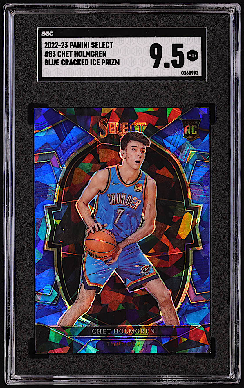 Chet Holmgren 2022-23 Select Prizms Blue Cracked Ice #83 RC (SGC 9.5) at PristineAuction.com Chet Holmgren 2022-23 Select Prizms Blue Cracked Ice #83 RC (SGC 9.5) at PristineAuction.com