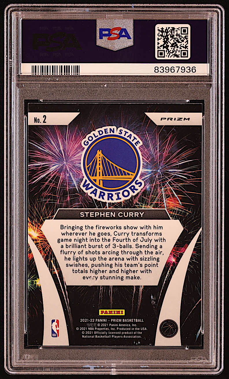Stephen Curry Signed 2021-22 Panini Prizm Fireworks Fast Break #2 (PSA | Autograph Graded PSA 10) at PristineAuction.com Stephen Curry Signed 2021-22 Panini Prizm Fireworks Fast Break #2 (PSA | Autograph Graded PSA 10) at PristineAuction.com