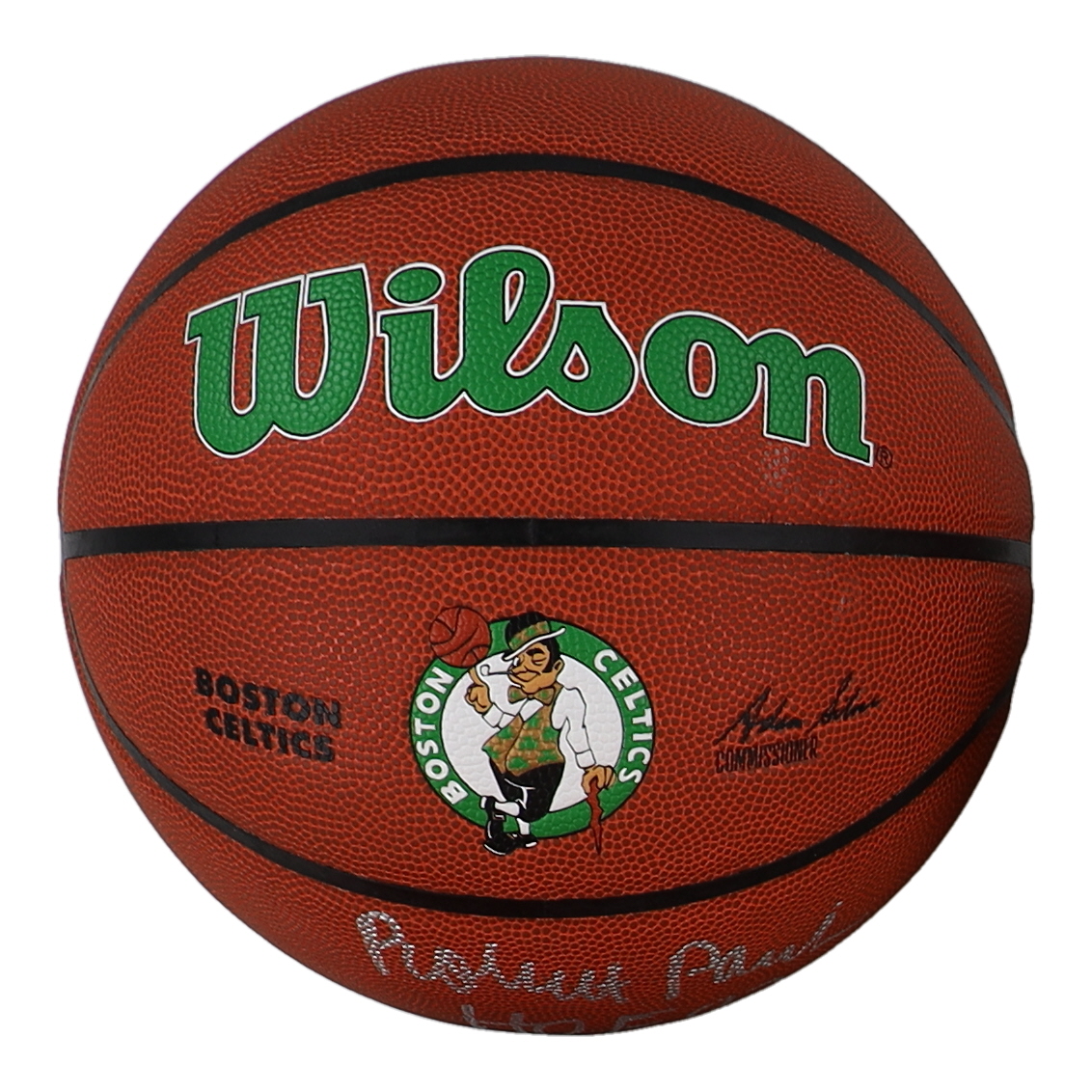 Robert Parish Signed Celtics Logo NBA Basketball Inscribed "HOF 03" (Schwartz) at PristineAuction.com Robert Parish Signed Celtics Logo NBA Basketball Inscribed "HOF 03" (Schwartz) at PristineAuction.com