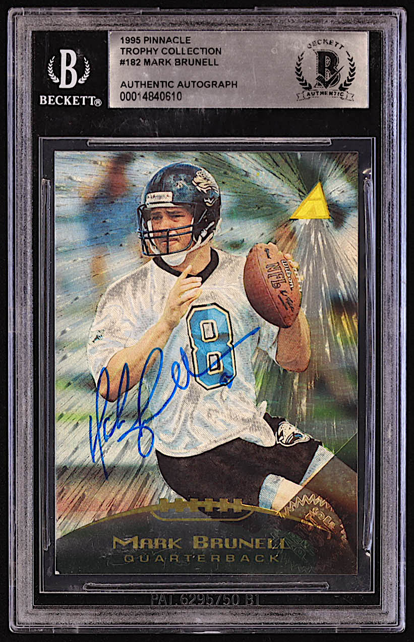 Mark Brunell Signed 1995 Pinnacle Trophy Collection #182 (BGS) at PristineAuction.com Mark Brunell Signed 1995 Pinnacle Trophy Collection #182 (BGS) at PristineAuction.com