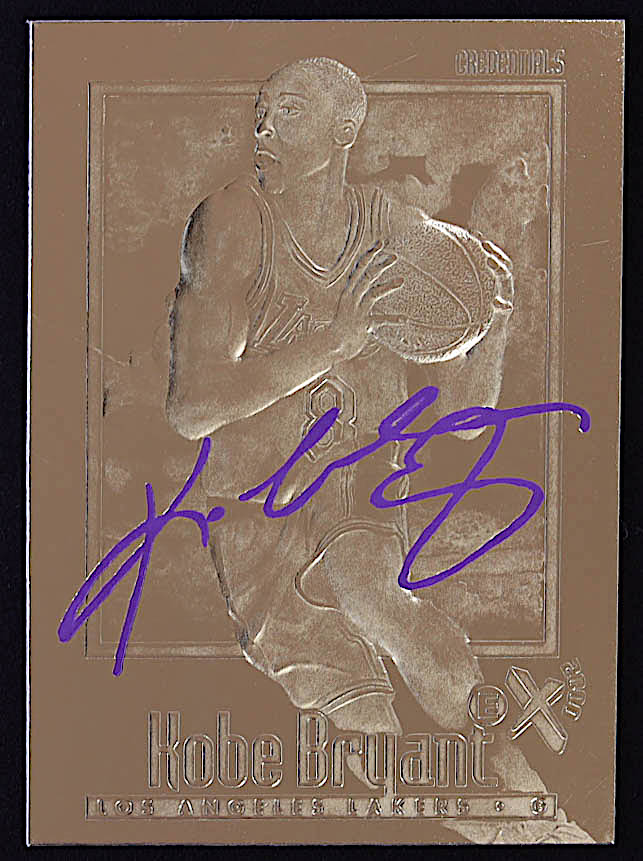 Kobe Bryant 1996-97 Skybox EX-2000 Purple Signature 23Kt Gold RC at PristineAuction.com Kobe Bryant 1996-97 Skybox EX-2000 Purple Signature 23Kt Gold RC at PristineAuction.com