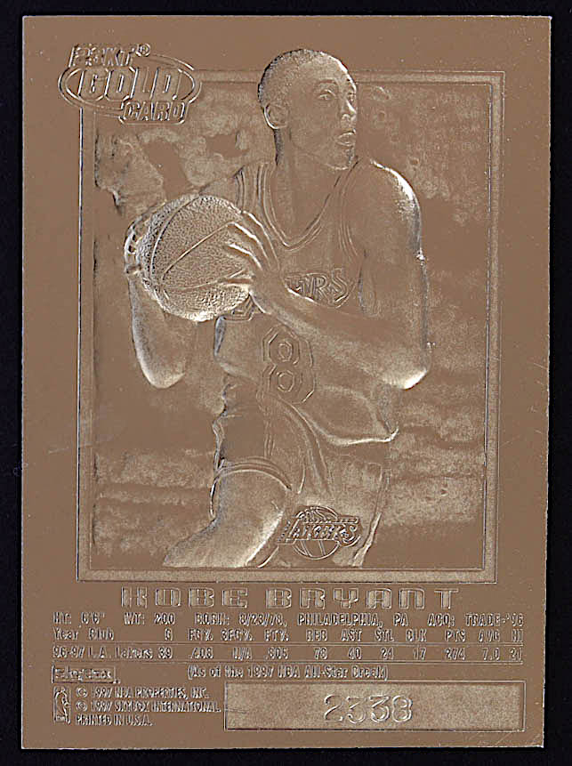 Kobe Bryant 1996-97 Skybox EX-2000 Purple Signature 23Kt Gold RC at PristineAuction.com Kobe Bryant 1996-97 Skybox EX-2000 Purple Signature 23Kt Gold RC at PristineAuction.com