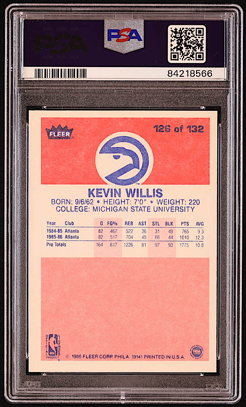 Kevin Willis 1986-87 Fleer #126 RC (PSA 8) at PristineAuction.com Kevin Willis 1986-87 Fleer #126 RC (PSA 8) at PristineAuction.com