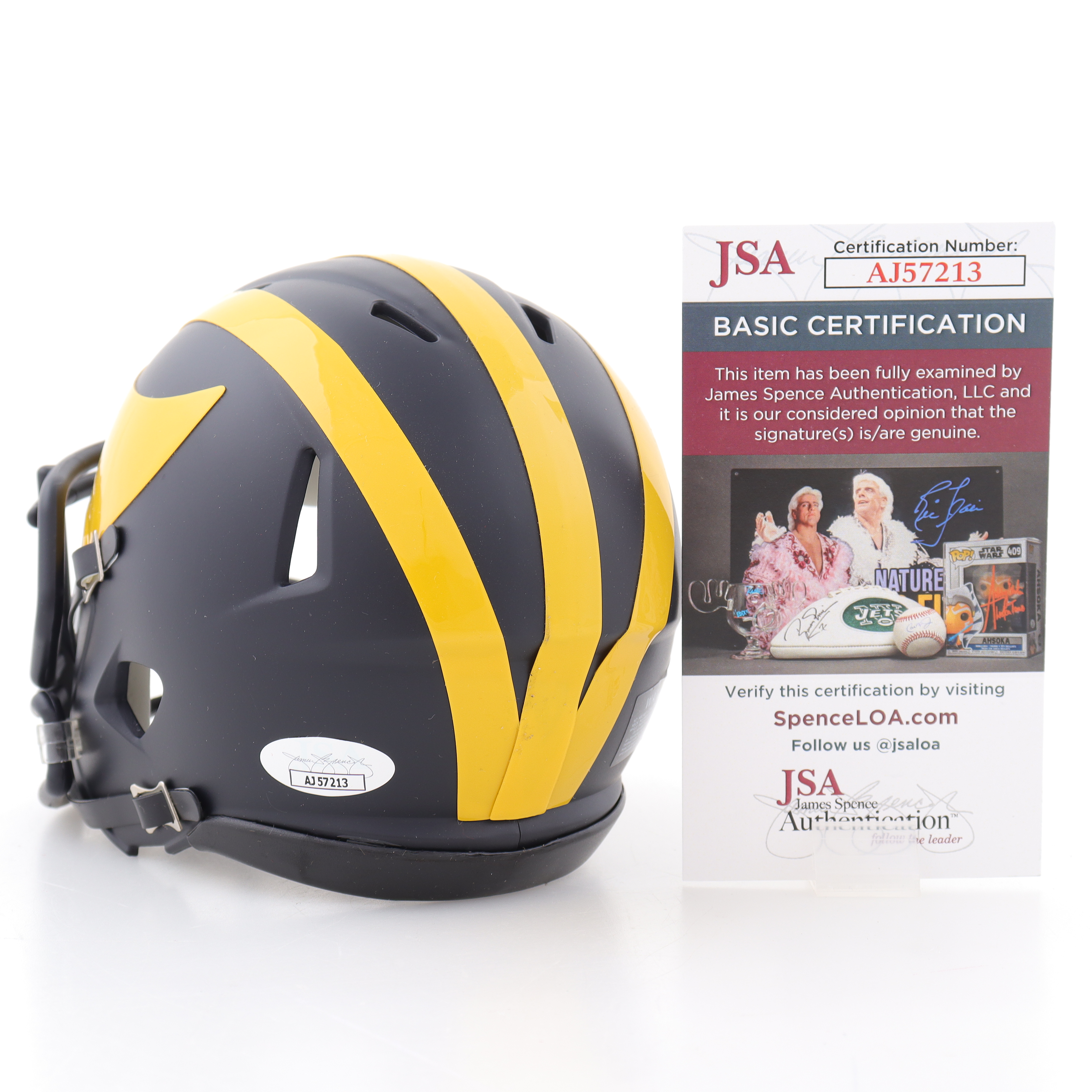 Donovan Edwards Signed Michigan Wolverines Speed Mini Helmet (JSA) at PristineAuction.com Donovan Edwards Signed Michigan Wolverines Speed Mini Helmet (JSA) at PristineAuction.com
