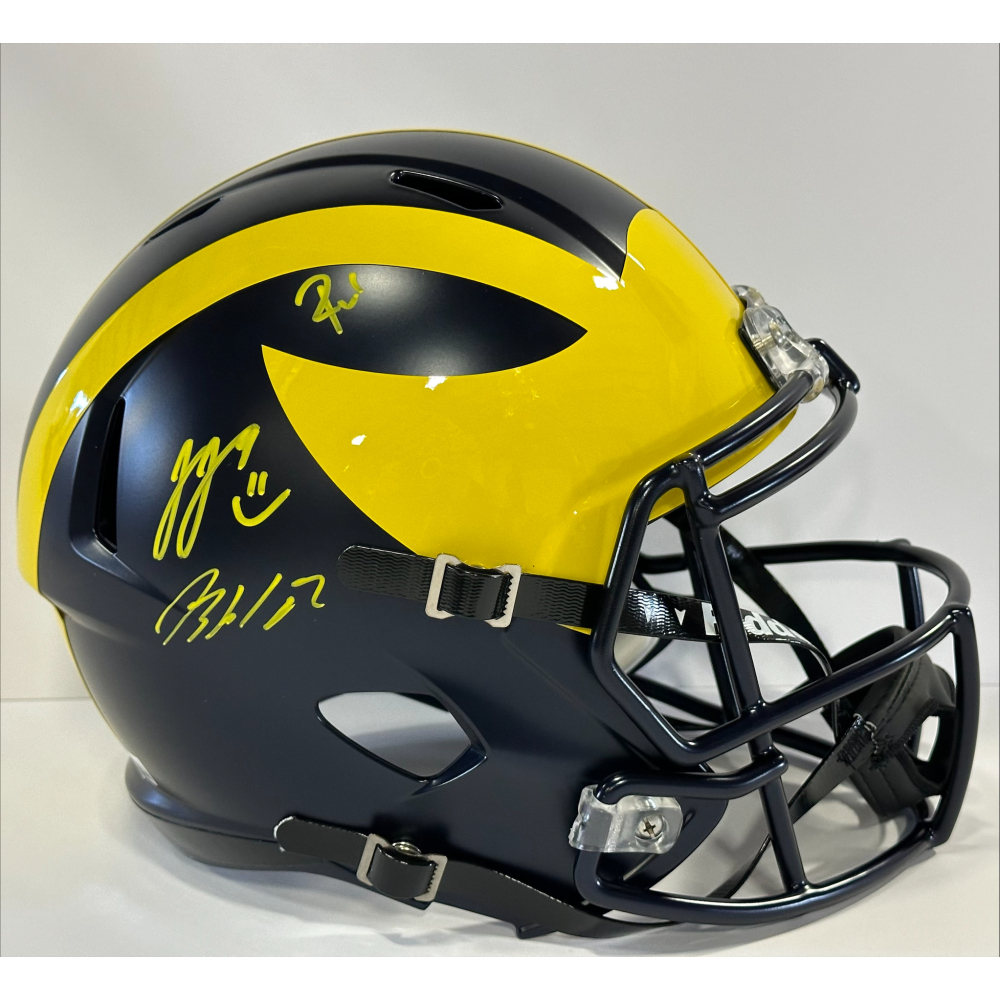 JJ McCarthy, Roman Wilson, & Blake Corum Signed Michigan Wolverines