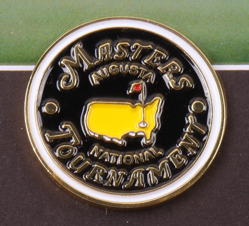 Jack Nicklaus Custom Framed Photo with Masters Pin at PristineAuction.com Jack Nicklaus Custom Framed Photo with Masters Pin at PristineAuction.com