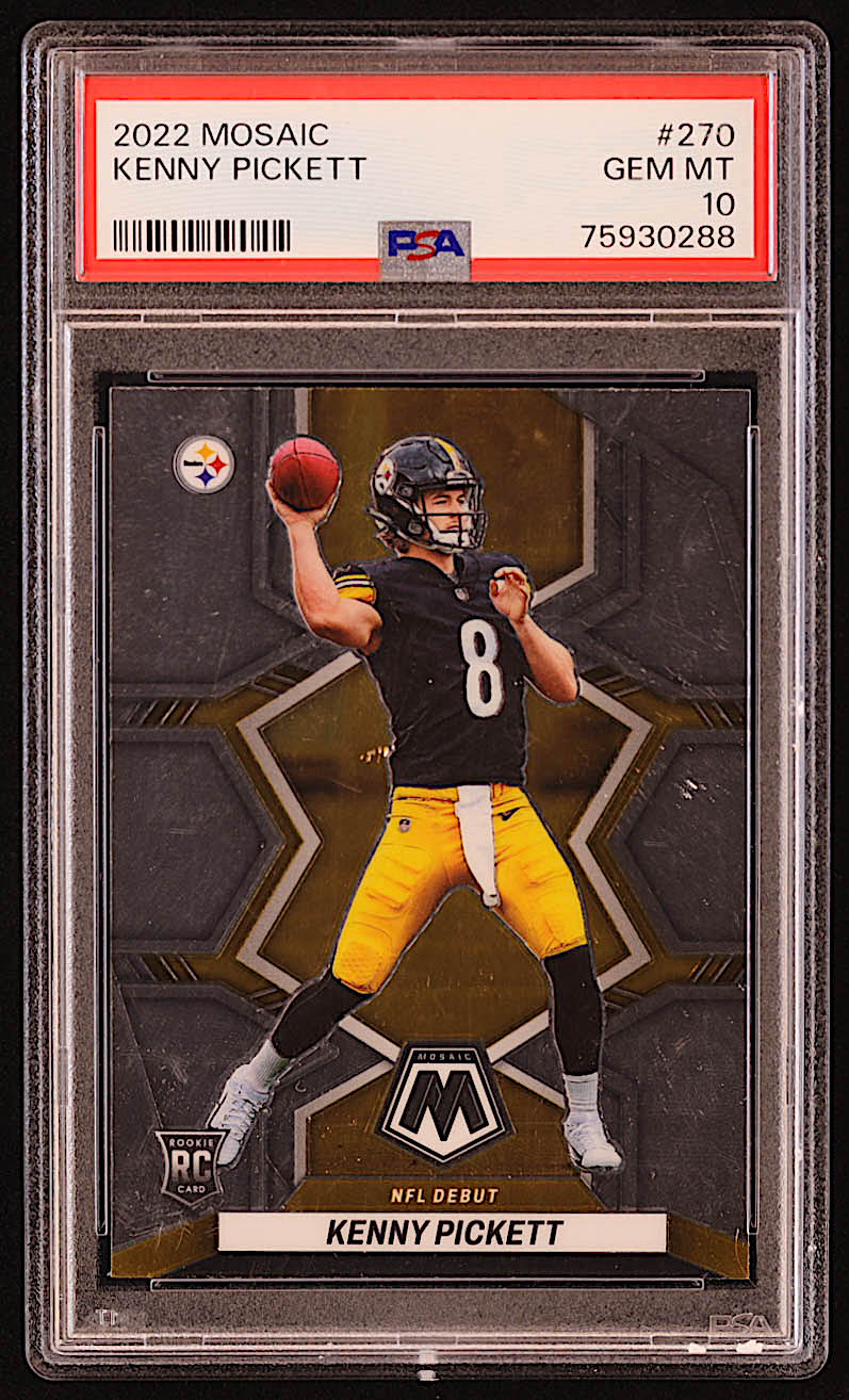 Kenny Pickett 2022 Panini Mosaic #270 DEB (PSA 10) at PristineAuction.com Kenny Pickett 2022 Panini Mosaic #270 DEB (PSA 10) at PristineAuction.com