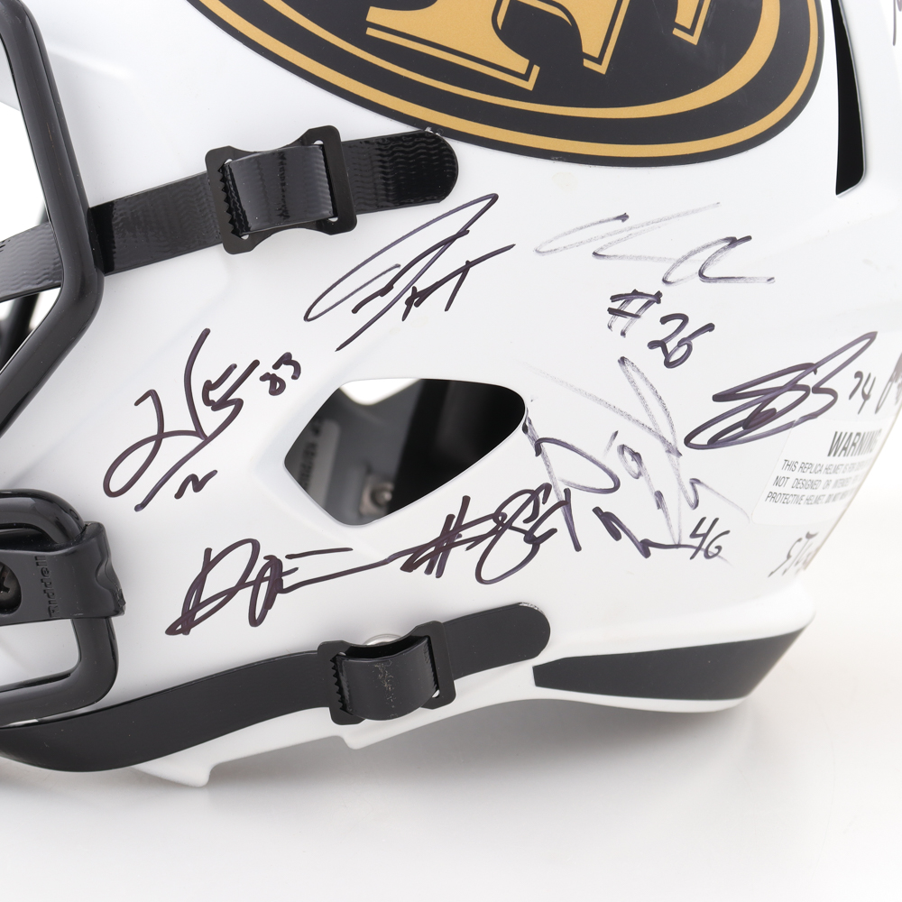 2023 49ers Full-Size Lunar Eclipse Alternate Speed Helmet Team-Signed By (30) With Christian McCaffrey, George Kittle, Charvarius Ward, Deebo Samuel (Beckett) at PristineAuction.com 2023 49ers Full-Size Lunar Eclipse Alternate Speed Helmet Team-Signed By (30) With Christian McCaffrey, George Kittle, Charvarius Ward, Deebo Samuel (Beckett) at PristineAuction.com