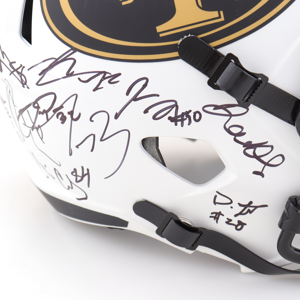2023 49ers Full-Size Lunar Eclipse Alternate Speed Helmet Team-Signed By (30) With Christian McCaffrey, George Kittle, Charvarius Ward, Deebo Samuel (Beckett) at PristineAuction.com 2023 49ers Full-Size Lunar Eclipse Alternate Speed Helmet Team-Signed By (30) With Christian McCaffrey, George Kittle, Charvarius Ward, Deebo Samuel (Beckett) at PristineAuction.com