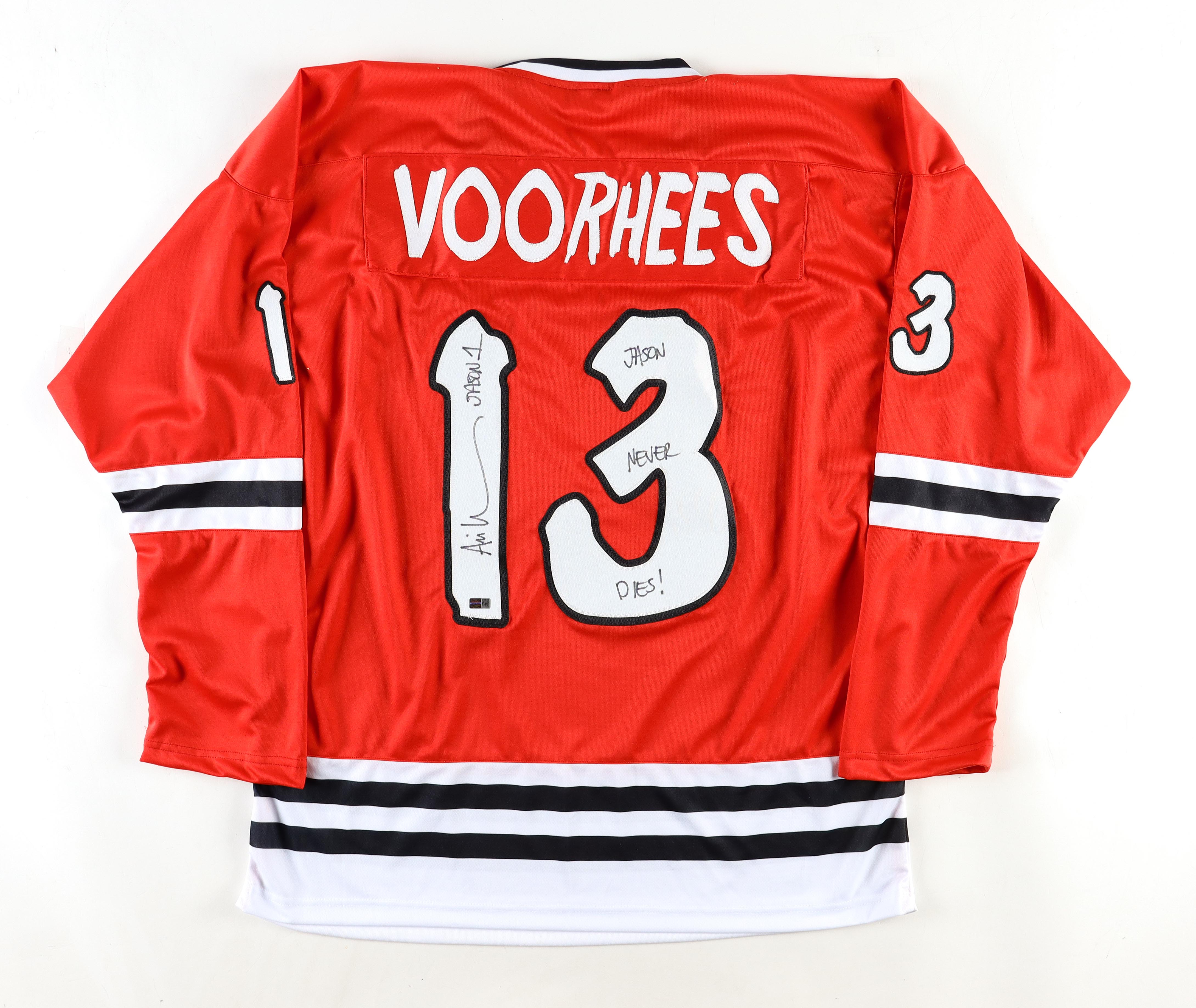 Ari Lehman Signed Jersey Inscribed "Jason 1" & "Jason Never Dies!" (Steiner) at PristineAuction.com Ari Lehman Signed Jersey Inscribed "Jason 1" & "Jason Never Dies!" (Steiner) at PristineAuction.com