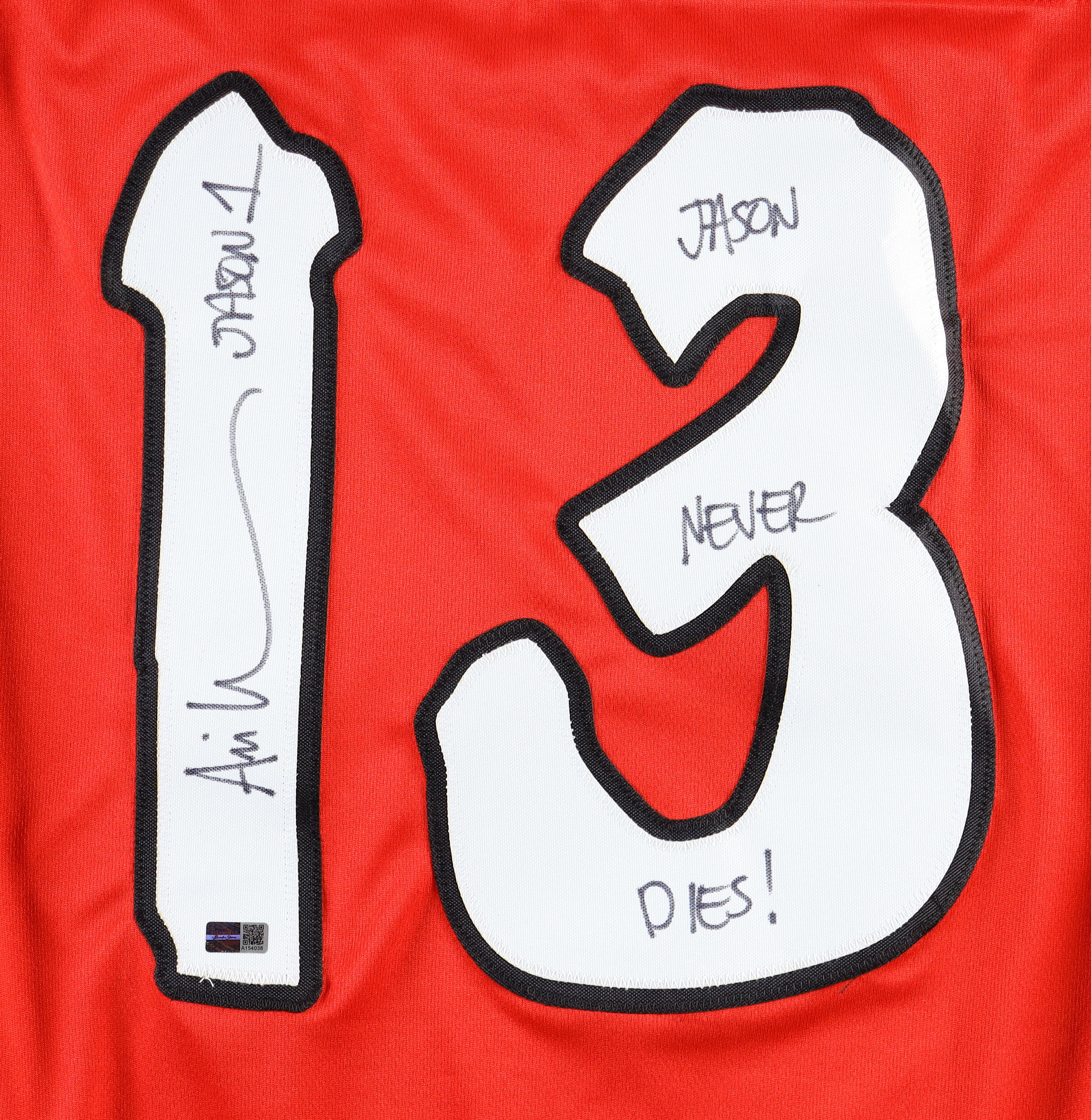 Ari Lehman Signed Jersey Inscribed "Jason 1" & "Jason Never Dies!" (Steiner) at PristineAuction.com Ari Lehman Signed Jersey Inscribed "Jason 1" & "Jason Never Dies!" (Steiner) at PristineAuction.com