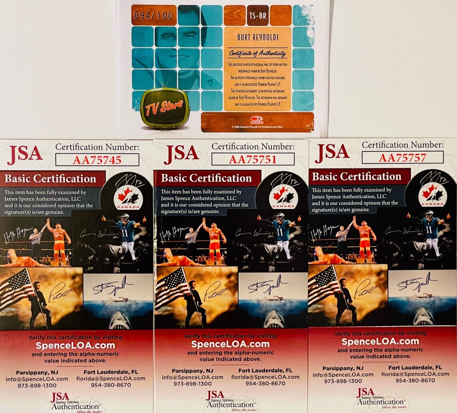 "Deliverance" Custom Framed Photo and Card Display Signed By (4) with Burt Reynolds, Ned Beatty, Jon Voight & Ronny Cox (JSA) at PristineAuction.com "Deliverance" Custom Framed Photo and Card Display Signed By (4) with Burt Reynolds, Ned Beatty, Jon Voight & Ronny Cox (JSA) at PristineAuction.com