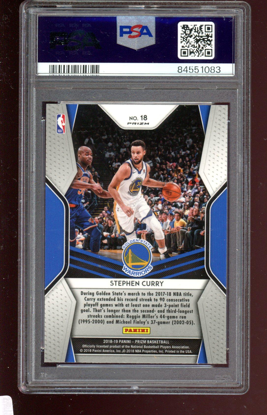 Stephen Curry 2018-19 Panini Prizm Dominance Prizms Silver #18 (PSA 9) at PristineAuction.com Stephen Curry 2018-19 Panini Prizm Dominance Prizms Silver #18 (PSA 9) at PristineAuction.com