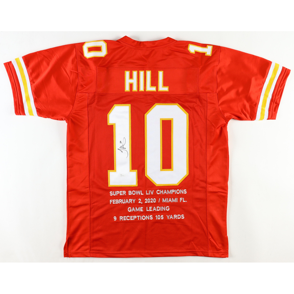 Tyreek Hill Signed Career Highlight Stat Jersey (JSA) Pristine Auction