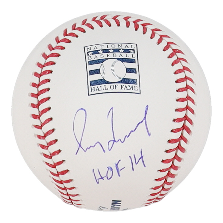 Greg Maddux Signed Hall of Fame Logo OML Baseball Inscribed "HOF 14" (JSA) at PristineAuction.com Greg Maddux Signed Hall of Fame Logo OML Baseball Inscribed "HOF 14" (JSA) at PristineAuction.com
