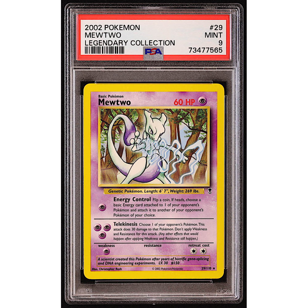 Mewtwo Pokemon 2002 Legendary Collection #29 Holo (PSA 9) | Pristine ...