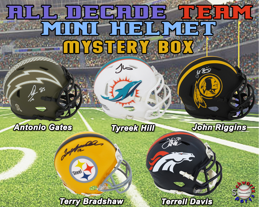 All-Decade Team Football Mini Helmet Signed Mystery Box – Series 9 (Limited to 100) - Schwartz Sports at PristineAuction.com All-Decade Team Football Mini Helmet Signed Mystery Box – Series 9 (Limited to 100) - Schwartz Sports at PristineAuction.com