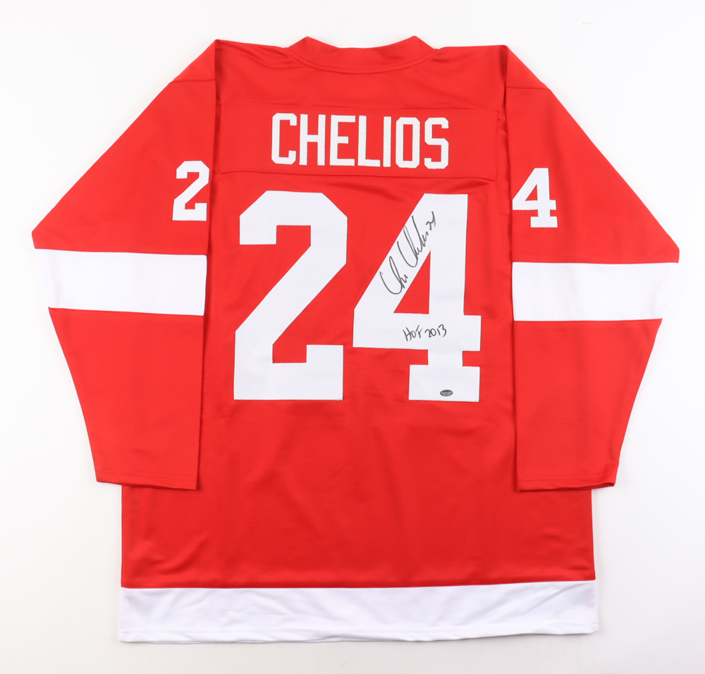 Chris Chelios Signed Jersey Inscribed "HOF 2013" (Schwartz) at PristineAuction.com Chris Chelios Signed Jersey Inscribed "HOF 2013" (Schwartz) at PristineAuction.com