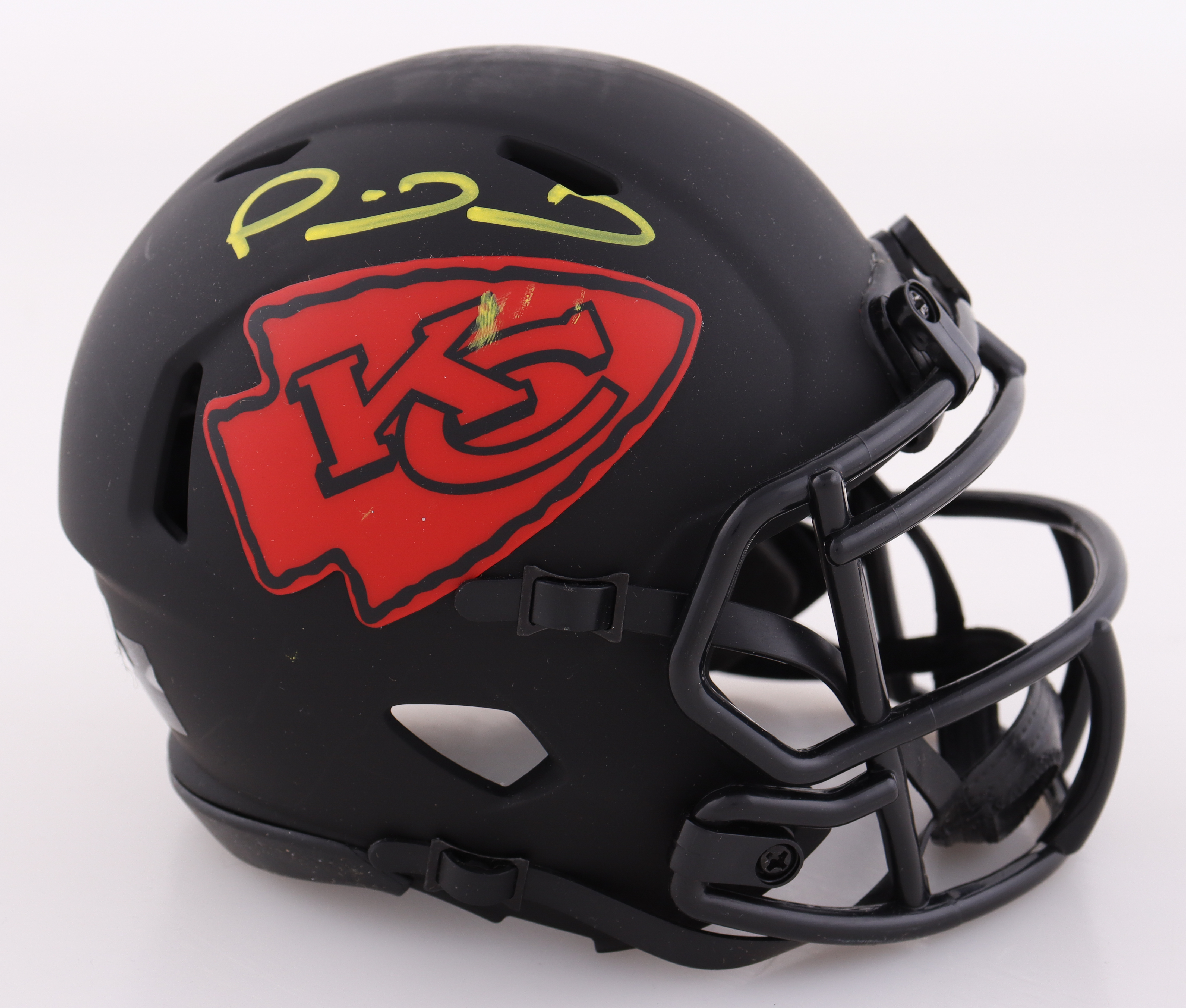 Patrick Mahomes Signed Chiefs Eclipse Alternate Speed Mini Helmet (Beckett) at PristineAuction.com Patrick Mahomes Signed Chiefs Eclipse Alternate Speed Mini Helmet (Beckett) at PristineAuction.com