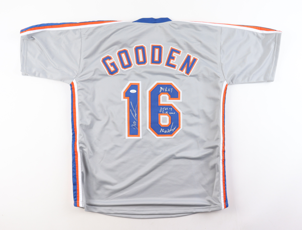 Dwight "Doc" Gooden Signed Jersey Inscribed "84 R.O.Y, 85 NL CY Triple Crown, 86 W.S Champs" (JSA) at PristineAuction.com Dwight "Doc" Gooden Signed Jersey Inscribed "84 R.O.Y, 85 NL CY Triple Crown, 86 W.S Champs" (JSA) at PristineAuction.com