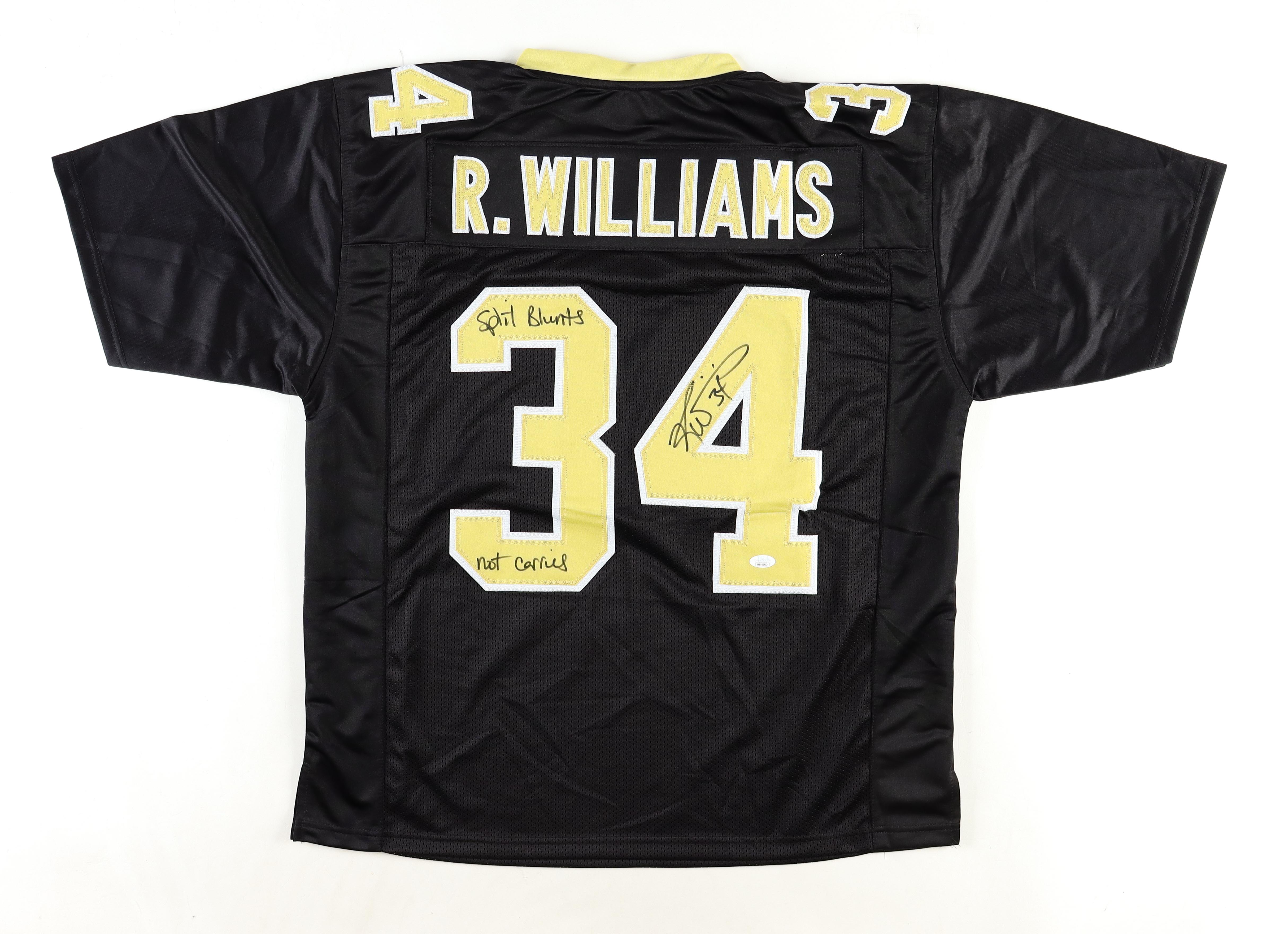 Ricky Williams Signed Jersey Inscribed "Split Blunts" & "Not Carries" (JSA) at PristineAuction.com Ricky Williams Signed Jersey Inscribed "Split Blunts" & "Not Carries" (JSA) at PristineAuction.com