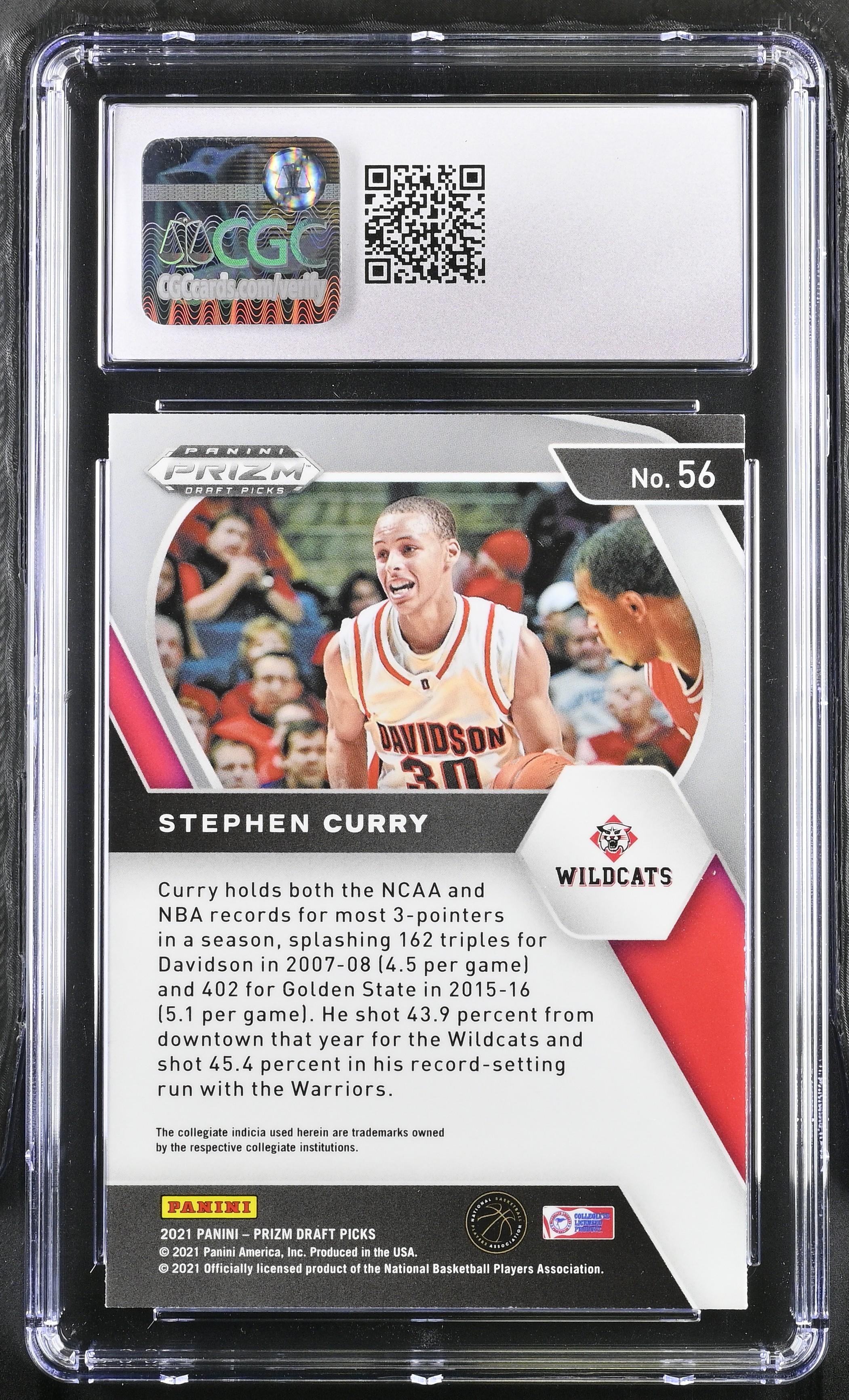 Stephen Curry 2021-22 Panini Prizm Draft Picks #56 (CGC 9) at PristineAuction.com Stephen Curry 2021-22 Panini Prizm Draft Picks #56 (CGC 9) at PristineAuction.com