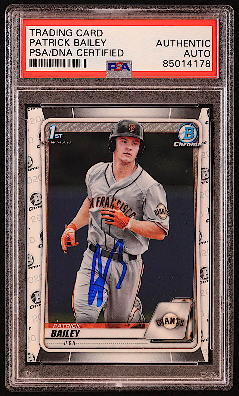 Patrick Bailey Signed 2020 Bowman Chrome Draft #BD146 RC (PSA) at PristineAuction.com Patrick Bailey Signed 2020 Bowman Chrome Draft #BD146 RC (PSA) at PristineAuction.com