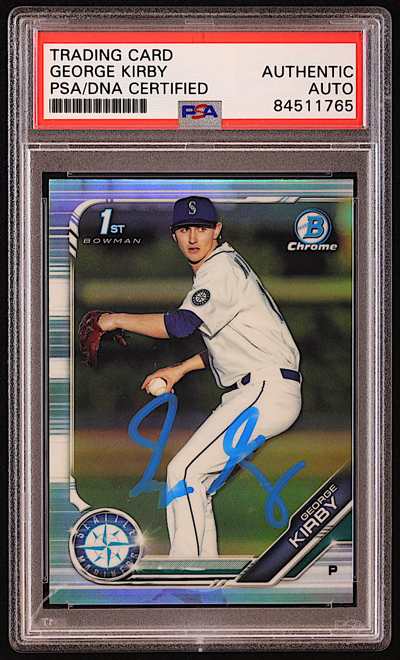George Kirby Signed 2019 Bowman Chrome Draft Refractors #BDC115 RC (PSA) at PristineAuction.com George Kirby Signed 2019 Bowman Chrome Draft Refractors #BDC115 RC (PSA) at PristineAuction.com