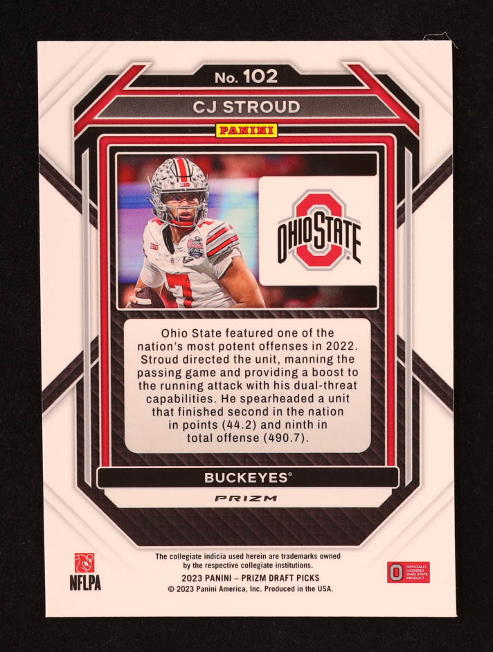 CJ Stroud 2023 Panini Prizm Draft Picks Prizms Green #102 RC at PristineAuction.com CJ Stroud 2023 Panini Prizm Draft Picks Prizms Green #102 RC at PristineAuction.com