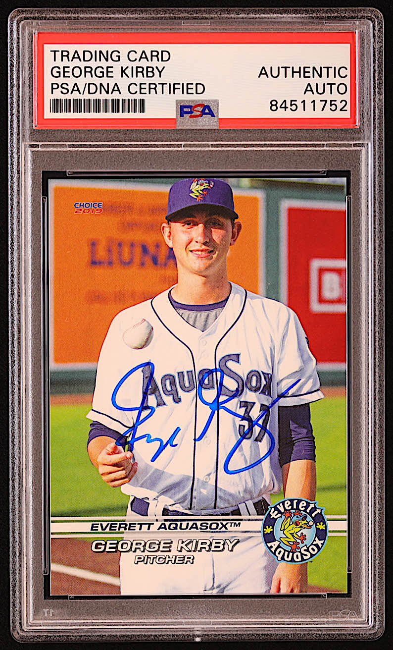 George Kirby Signed 2019 Everett Aquasox Choice #16 RC (PSA) at PristineAuction.com George Kirby Signed 2019 Everett Aquasox Choice #16 RC (PSA) at PristineAuction.com