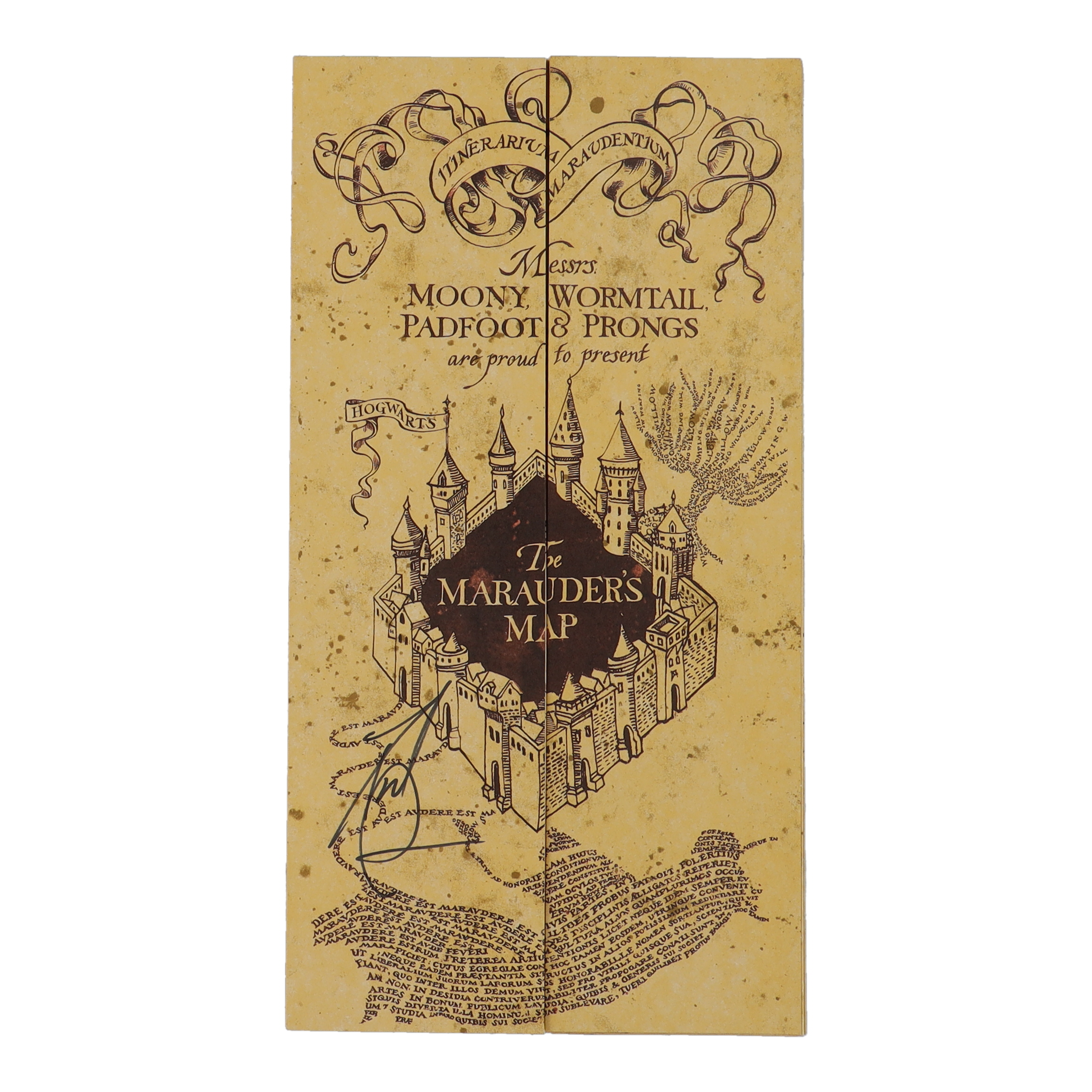 Daniel Radcliffe Signed "The Marauder's Map" Replica Map (Beckett) at PristineAuction.com Daniel Radcliffe Signed "The Marauder's Map" Replica Map (Beckett) at PristineAuction.com