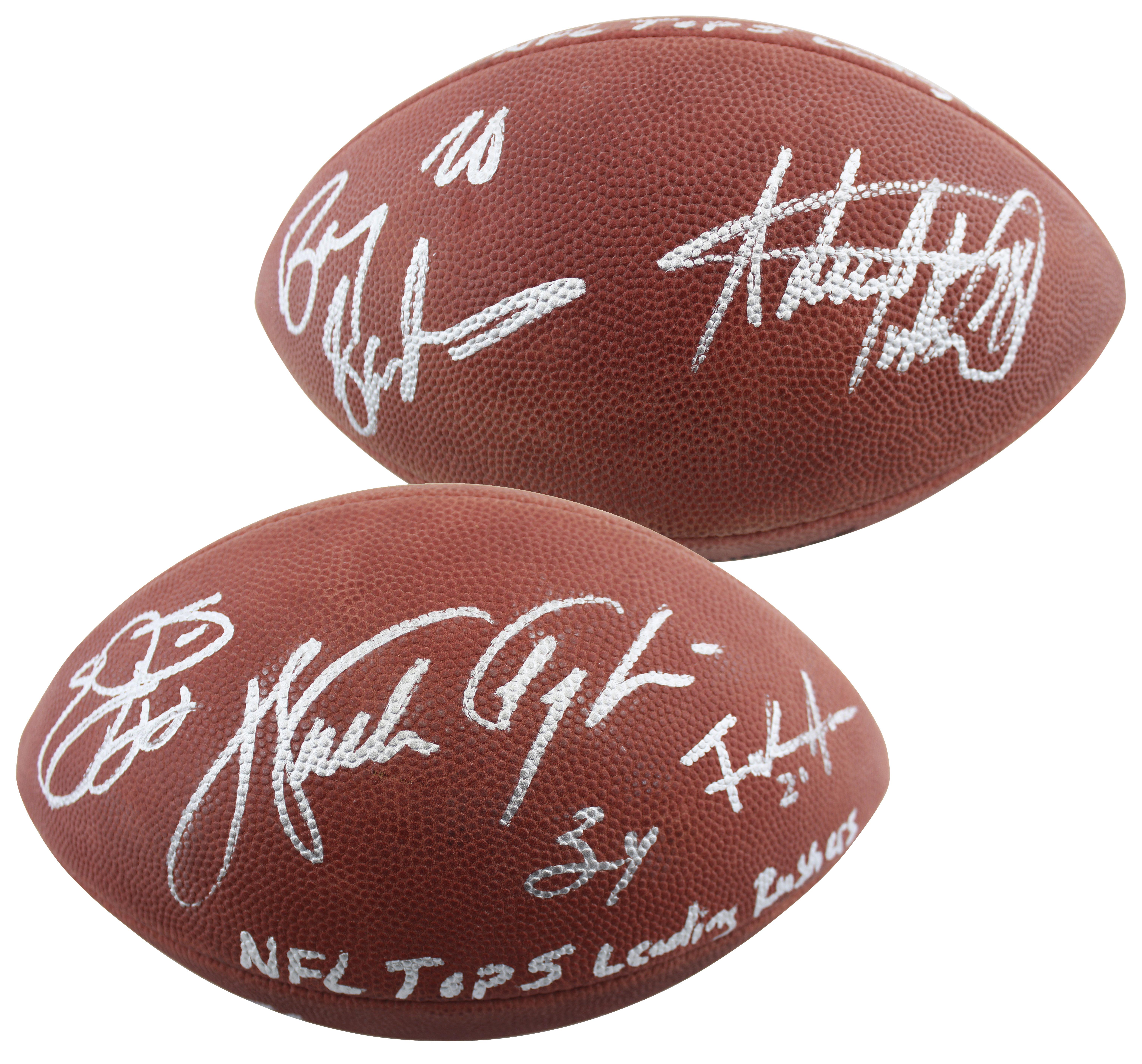 NFL Leading Rushers NFL Football Signed By (5) with Walter Payton, Emmitt Smith, Barry Sanders, Frank Gore & Adrian Peterson (Beckett) at PristineAuction.com NFL Leading Rushers NFL Football Signed By (5) with Walter Payton, Emmitt Smith, Barry Sanders, Frank Gore & Adrian Peterson (Beckett) at PristineAuction.com