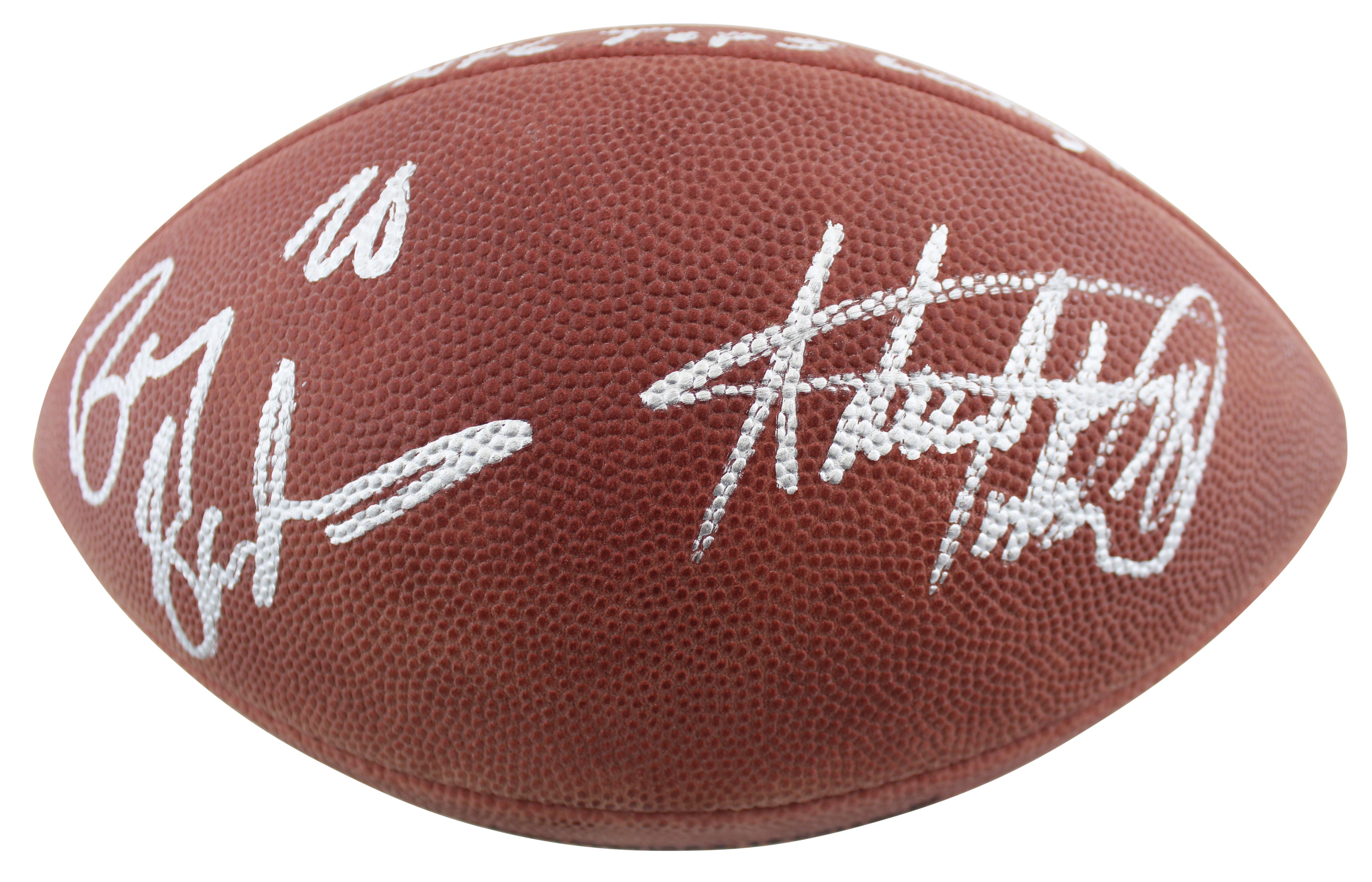 NFL Leading Rushers NFL Football Signed By (5) with Walter Payton, Emmitt Smith, Barry Sanders, Frank Gore & Adrian Peterson (Beckett) at PristineAuction.com NFL Leading Rushers NFL Football Signed By (5) with Walter Payton, Emmitt Smith, Barry Sanders, Frank Gore & Adrian Peterson (Beckett) at PristineAuction.com