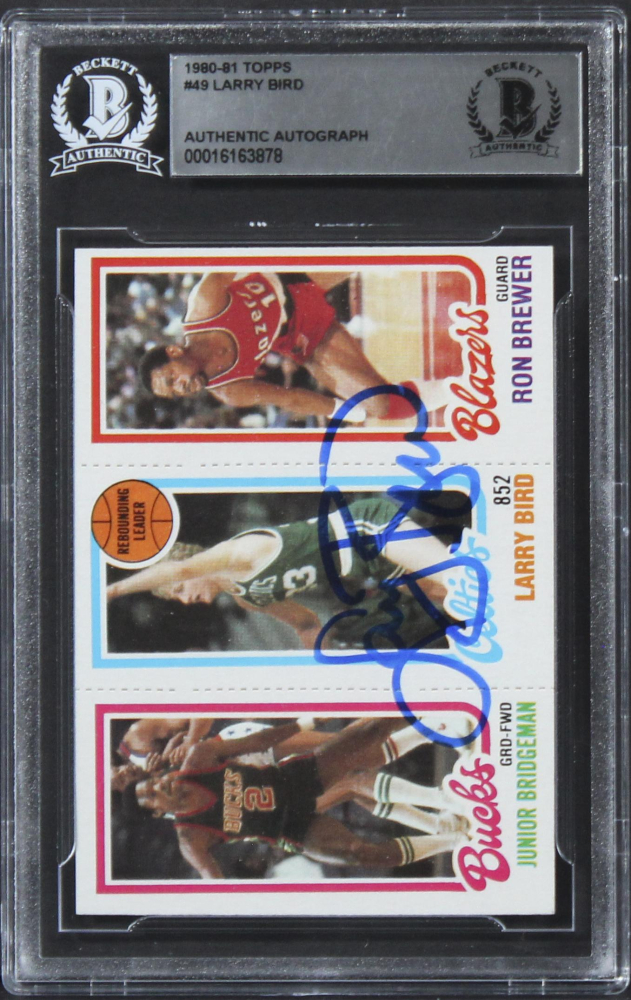 Larry Bird Signed 1980-81 Topps #49 (BGS) at PristineAuction.com Larry Bird Signed 1980-81 Topps #49 (BGS) at PristineAuction.com