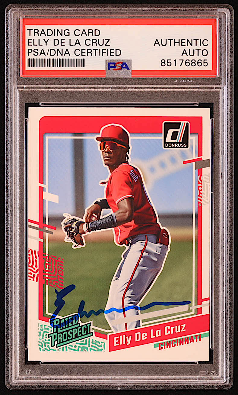 Elly De La Cruz Signed 2023 Donruss #57 RC (PSA) at PristineAuction.com Elly De La Cruz Signed 2023 Donruss #57 RC (PSA) at PristineAuction.com