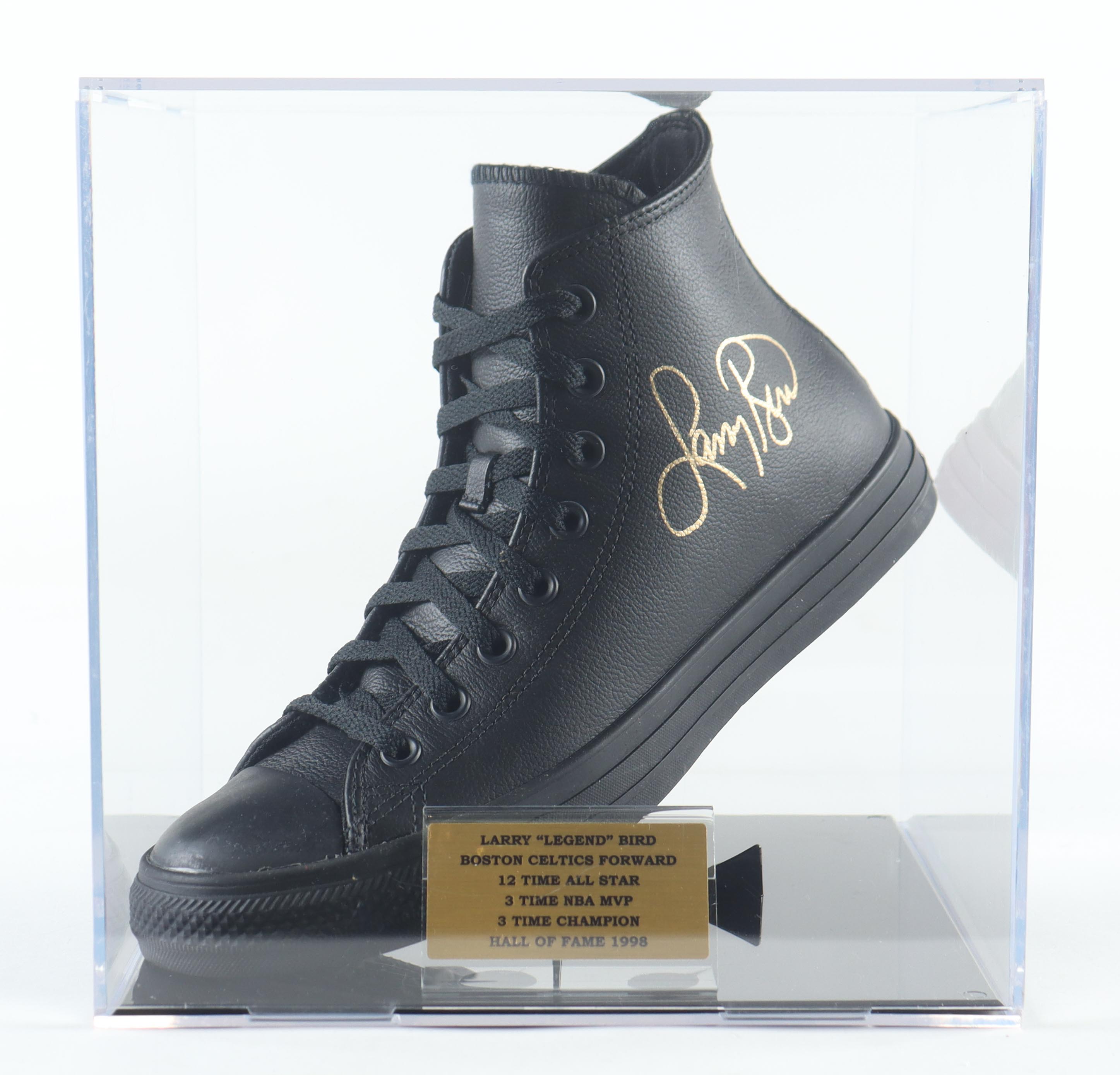 Larry Bird Signed Converse All-Star Basketball Shoe with Display Case (PSA) at PristineAuction.com Larry Bird Signed Converse All-Star Basketball Shoe with Display Case (PSA) at PristineAuction.com
