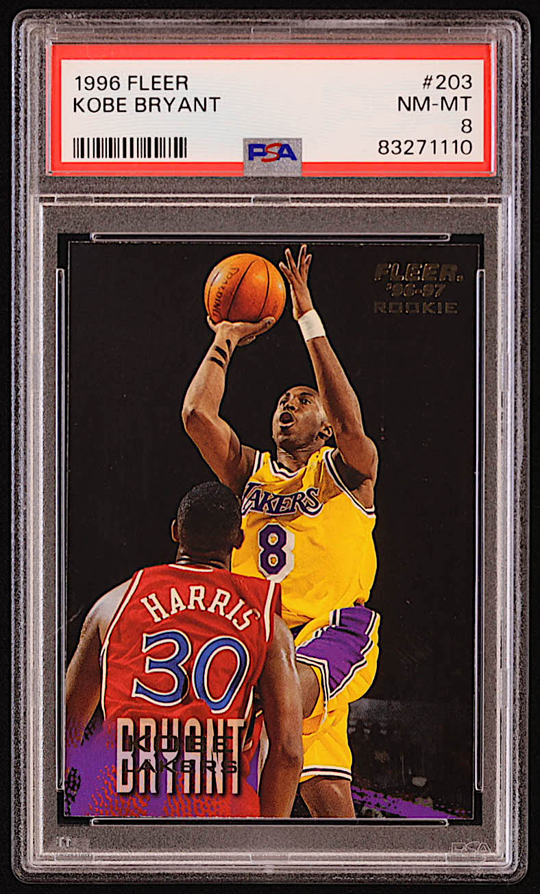 Kobe Bryant 1996-97 Fleer #203 RC (PSA 8) at PristineAuction.com Kobe Bryant 1996-97 Fleer #203 RC (PSA 8) at PristineAuction.com