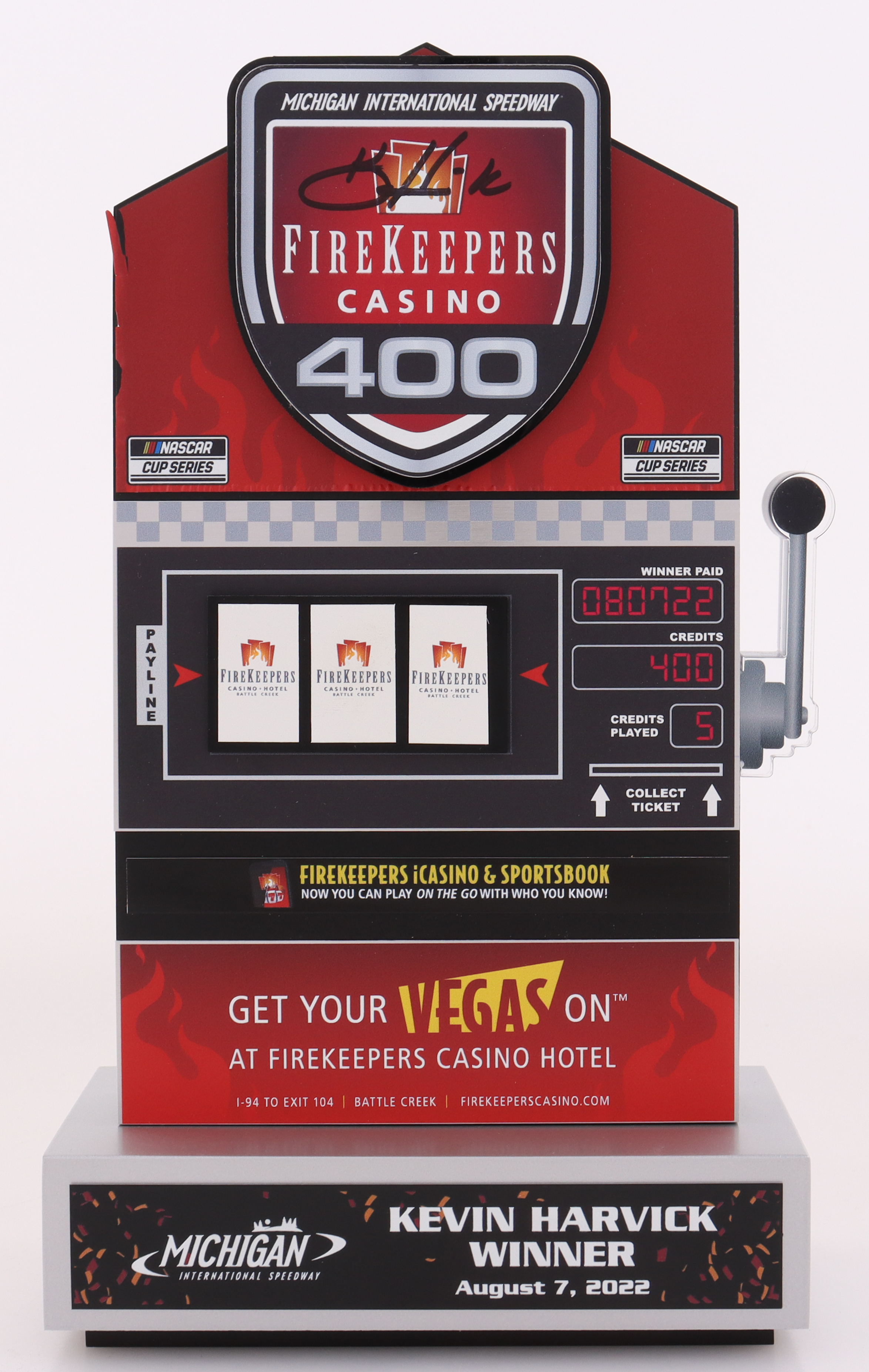 Kevin Harvick Signed Original Team Issued 2022 Michigan Win Mini Trophy (PA) at PristineAuction.com Kevin Harvick Signed Original Team Issued 2022 Michigan Win Mini Trophy (PA) at PristineAuction.com