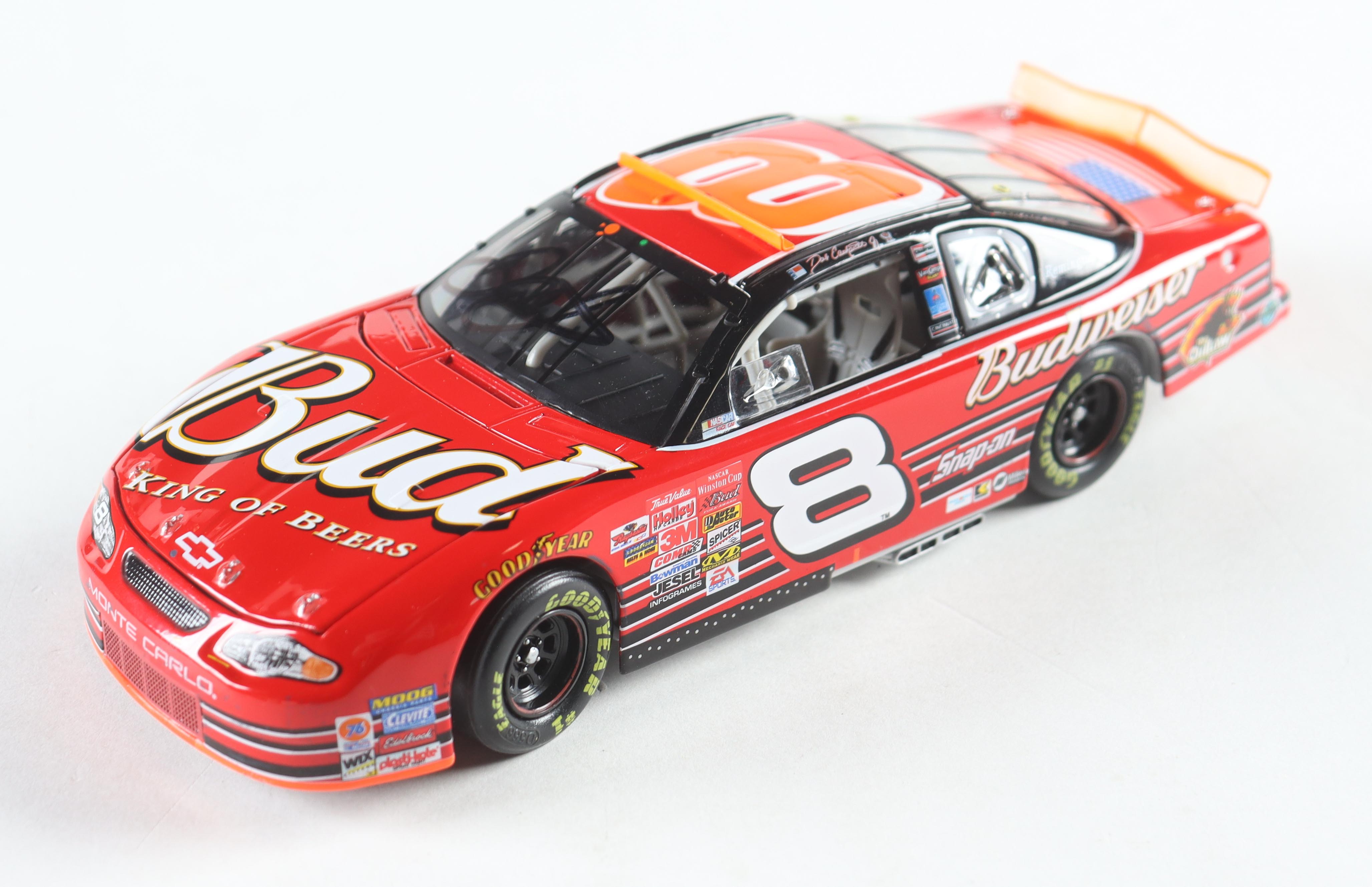 Dale Earnhardt Jr. Signed LE #8 Budweiser - Talladega Win - Raced Version 2001 Monte Carlo 1:24 Die-cast Car (JSA) at PristineAuction.com Dale Earnhardt Jr. Signed LE #8 Budweiser - Talladega Win - Raced Version 2001 Monte Carlo 1:24 Die-cast Car (JSA) at PristineAuction.com