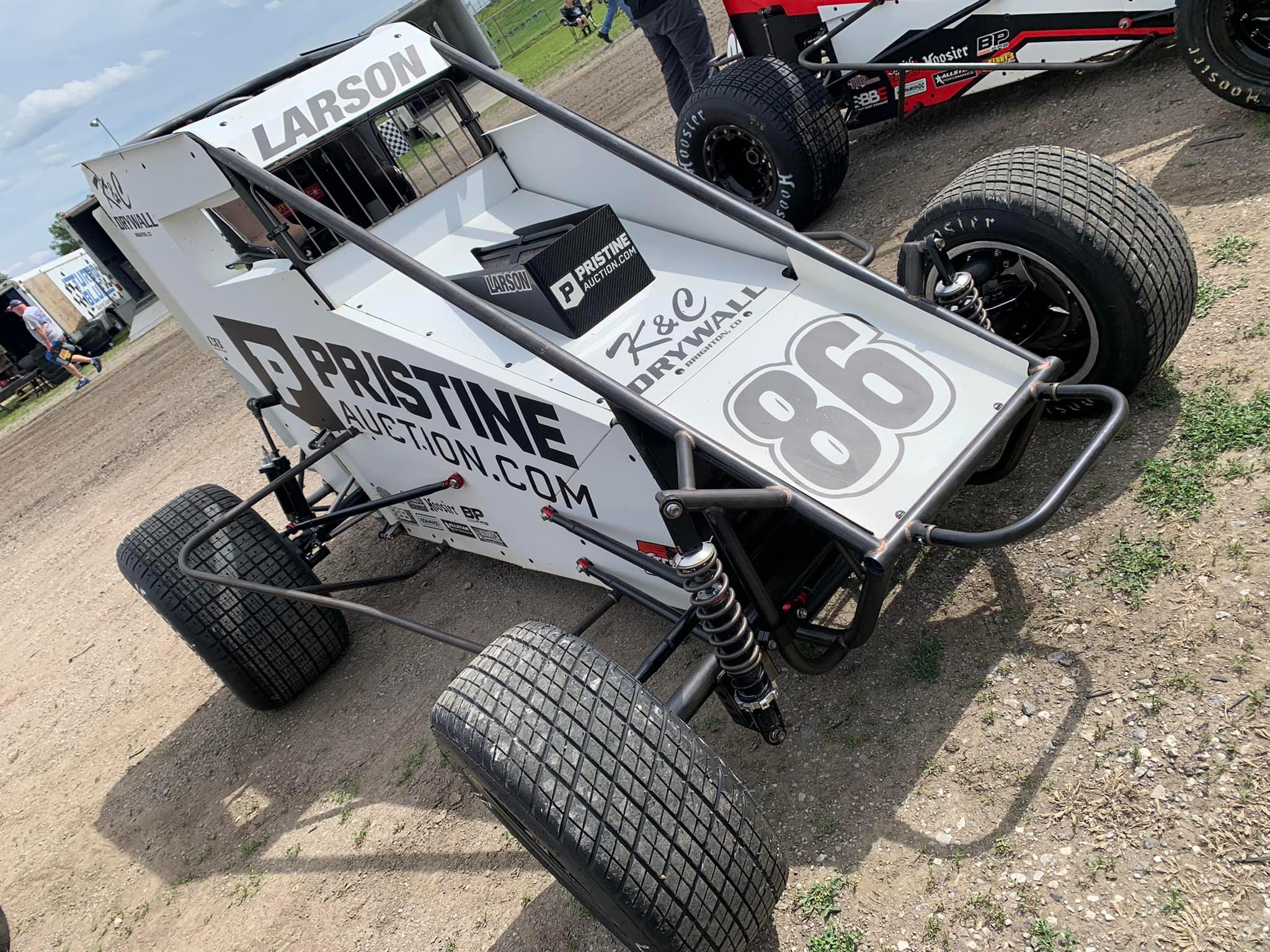 Kyle Larson Race Used Full Nameplate | Sheet Metal from Midget with CB Industries (PA COA) at PristineAuction.com Kyle Larson Race Used Full Nameplate | Sheet Metal from Midget with CB Industries (PA COA) at PristineAuction.com