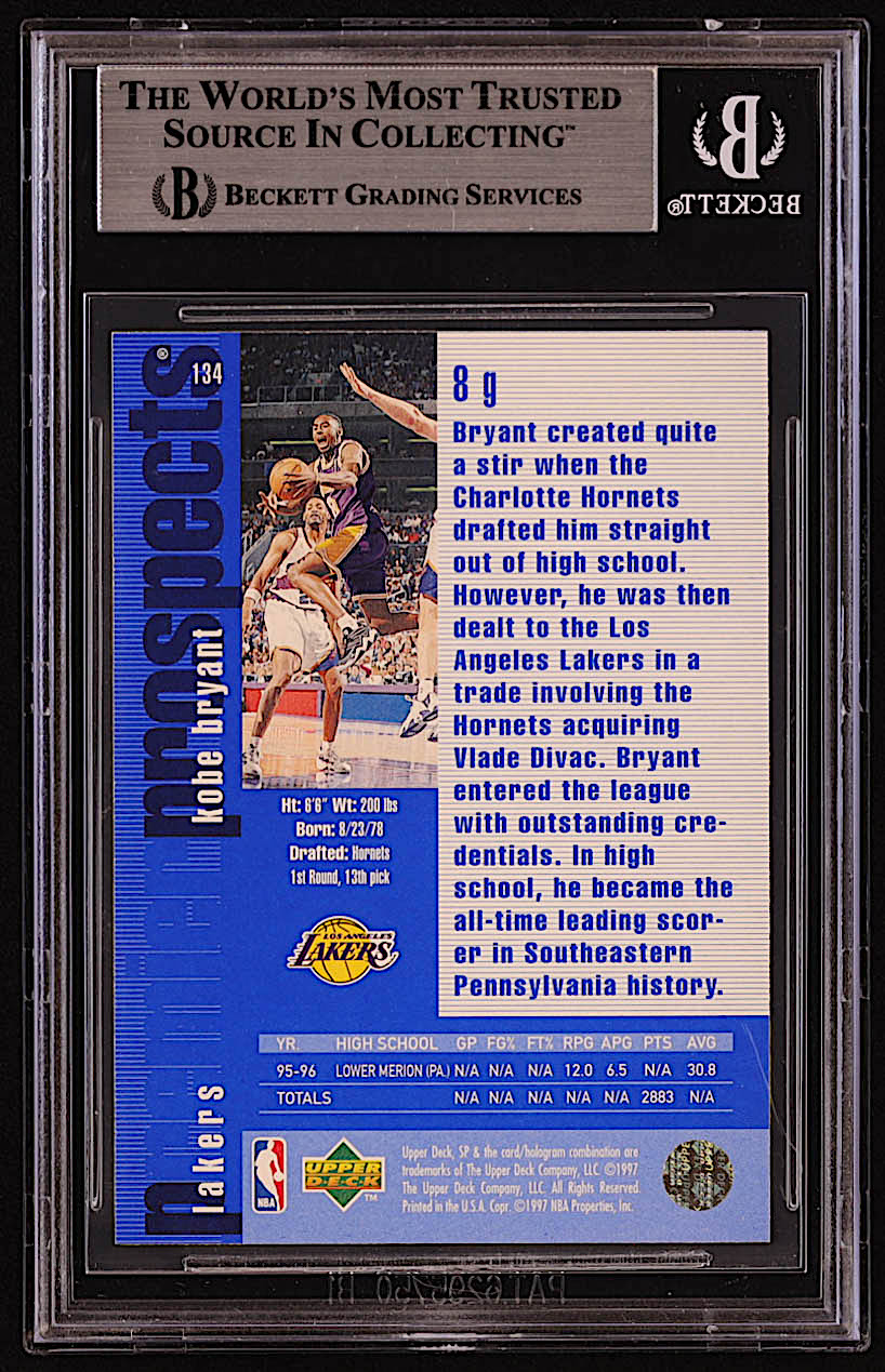 Kobe Bryant 1996-97 SP #134 RC (BGS 9) at PristineAuction.com Kobe Bryant 1996-97 SP #134 RC (BGS 9) at PristineAuction.com