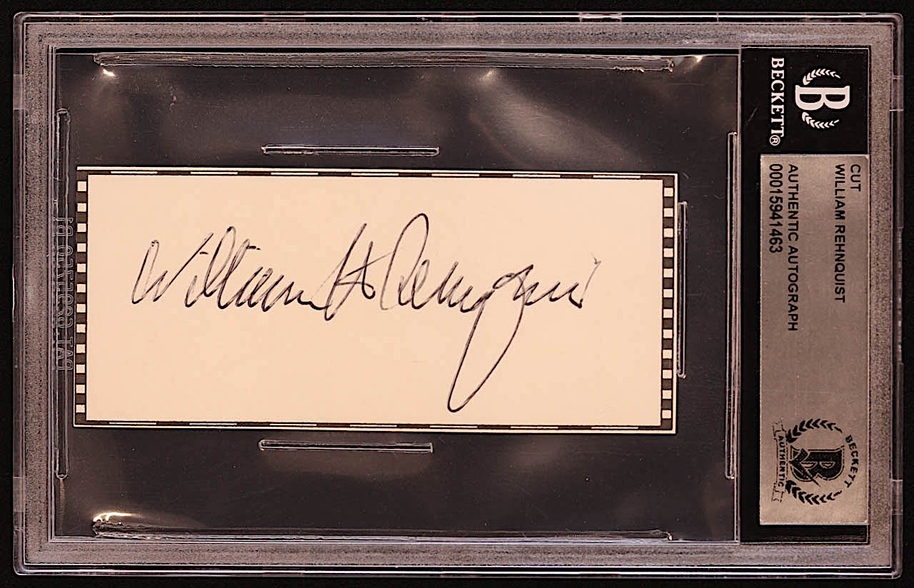William Rehnquist Signed Cut (BGS) at PristineAuction.com William Rehnquist Signed Cut (BGS) at PristineAuction.com